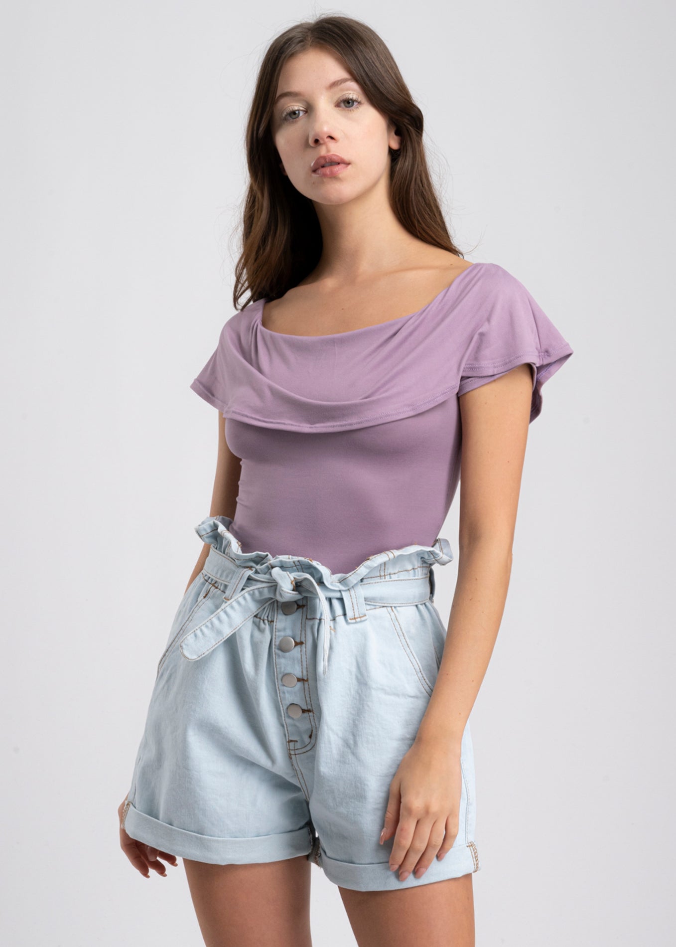 Bodysuit olanes hombro descubierto MARSALA