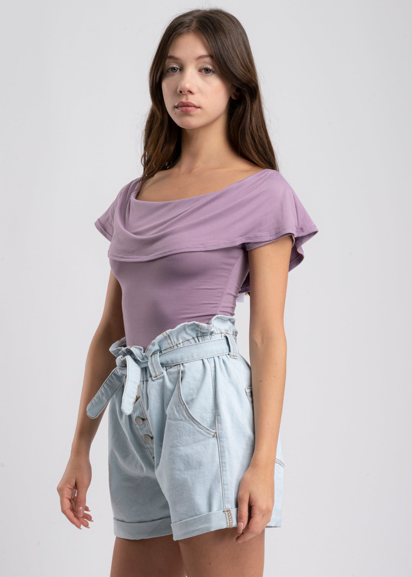 Bodysuit olanes hombro descubierto MARSALA