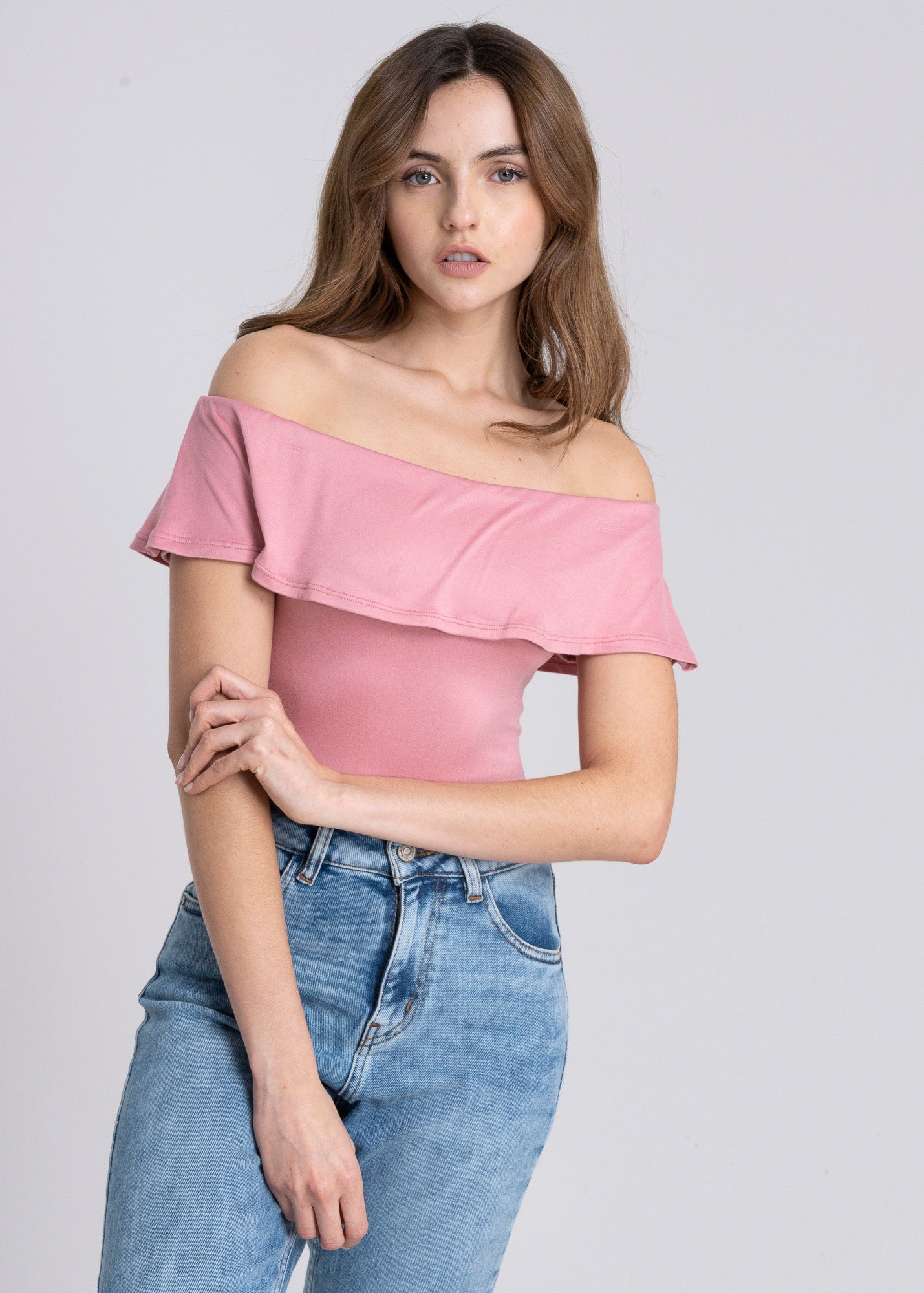 Bodysuit olanes hombro descubierto PALO DE ROSA