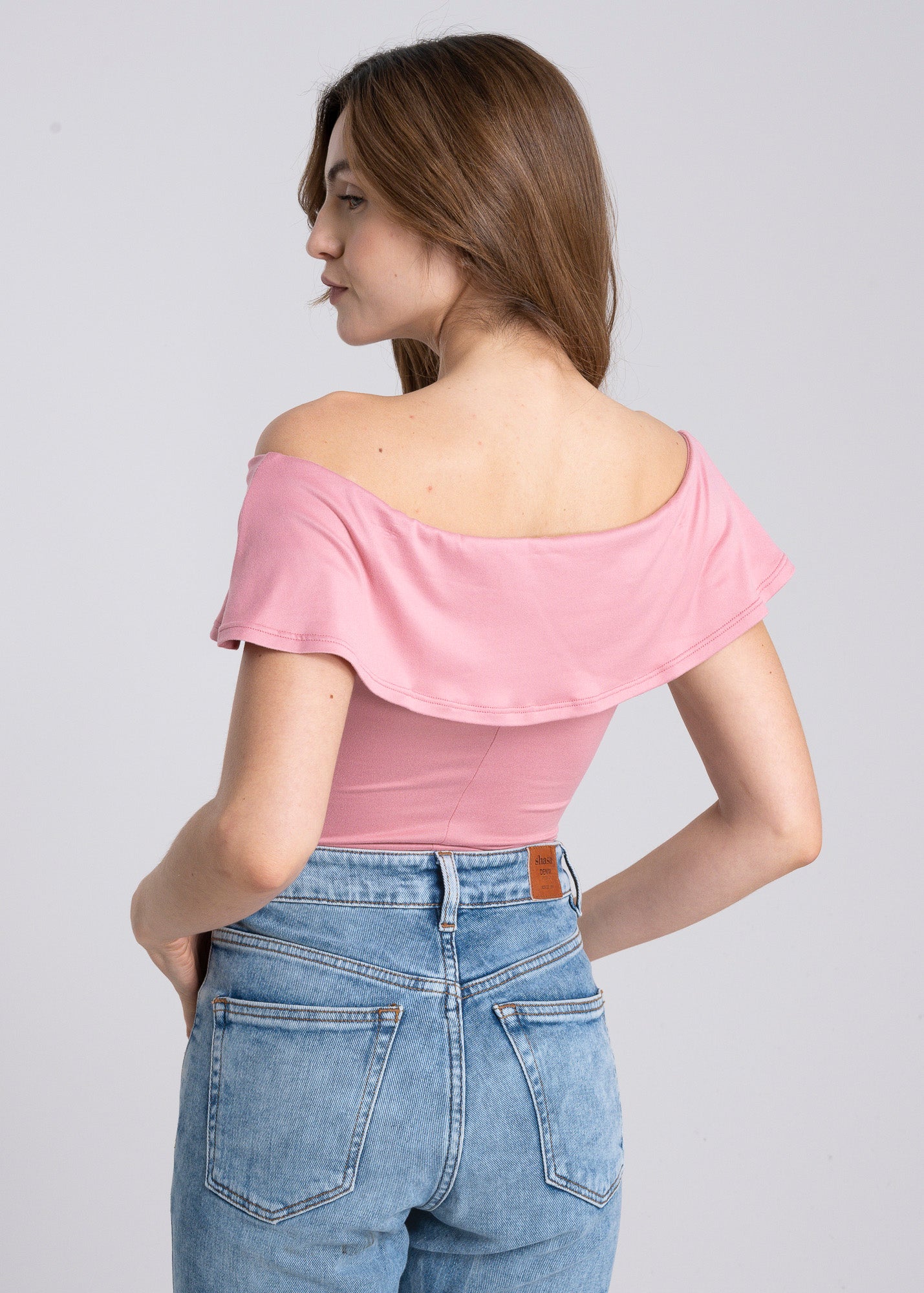 Bodysuit olanes hombro descubierto PALO DE ROSA