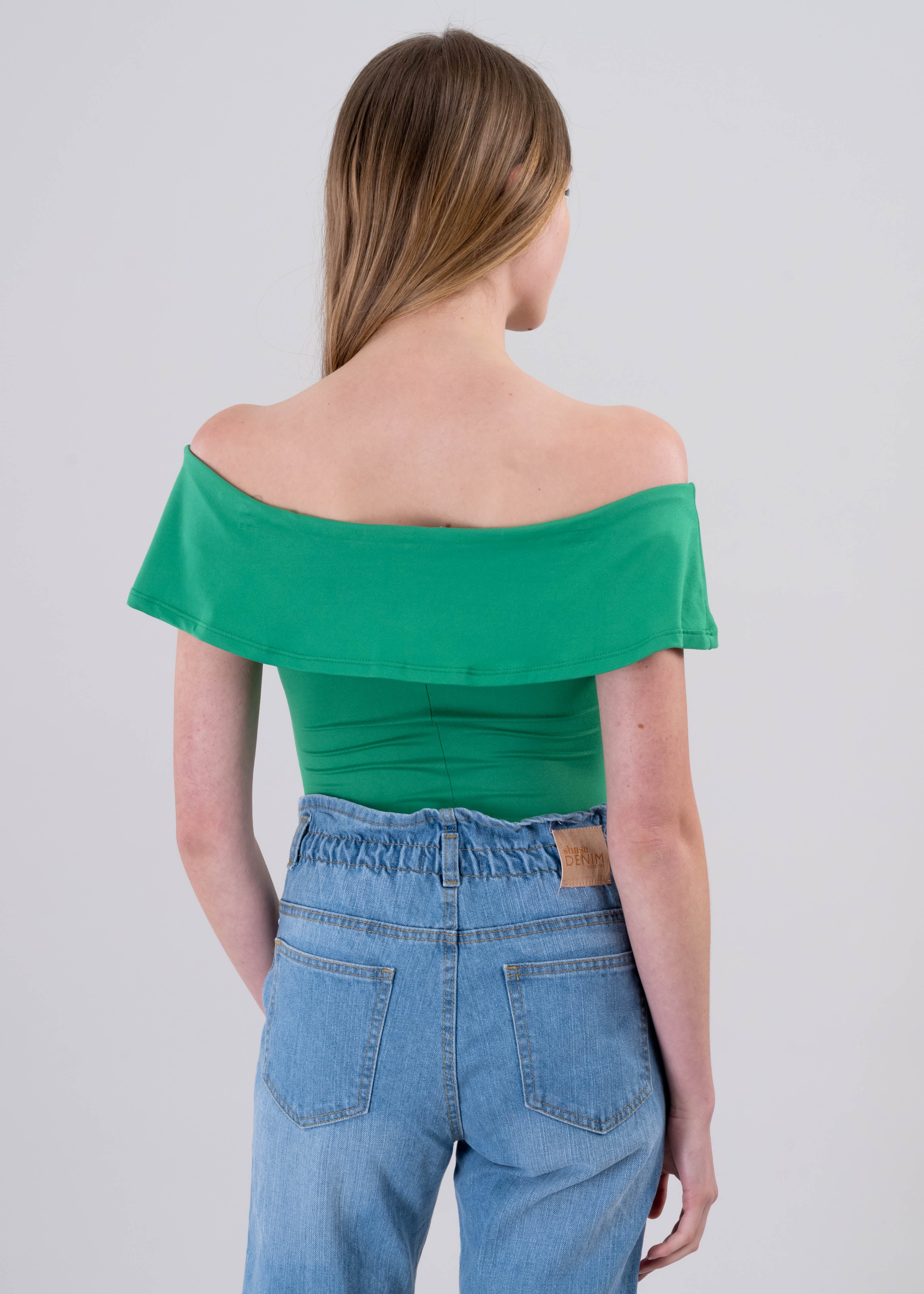 Bodysuit olanes hombro descubierto VERDE