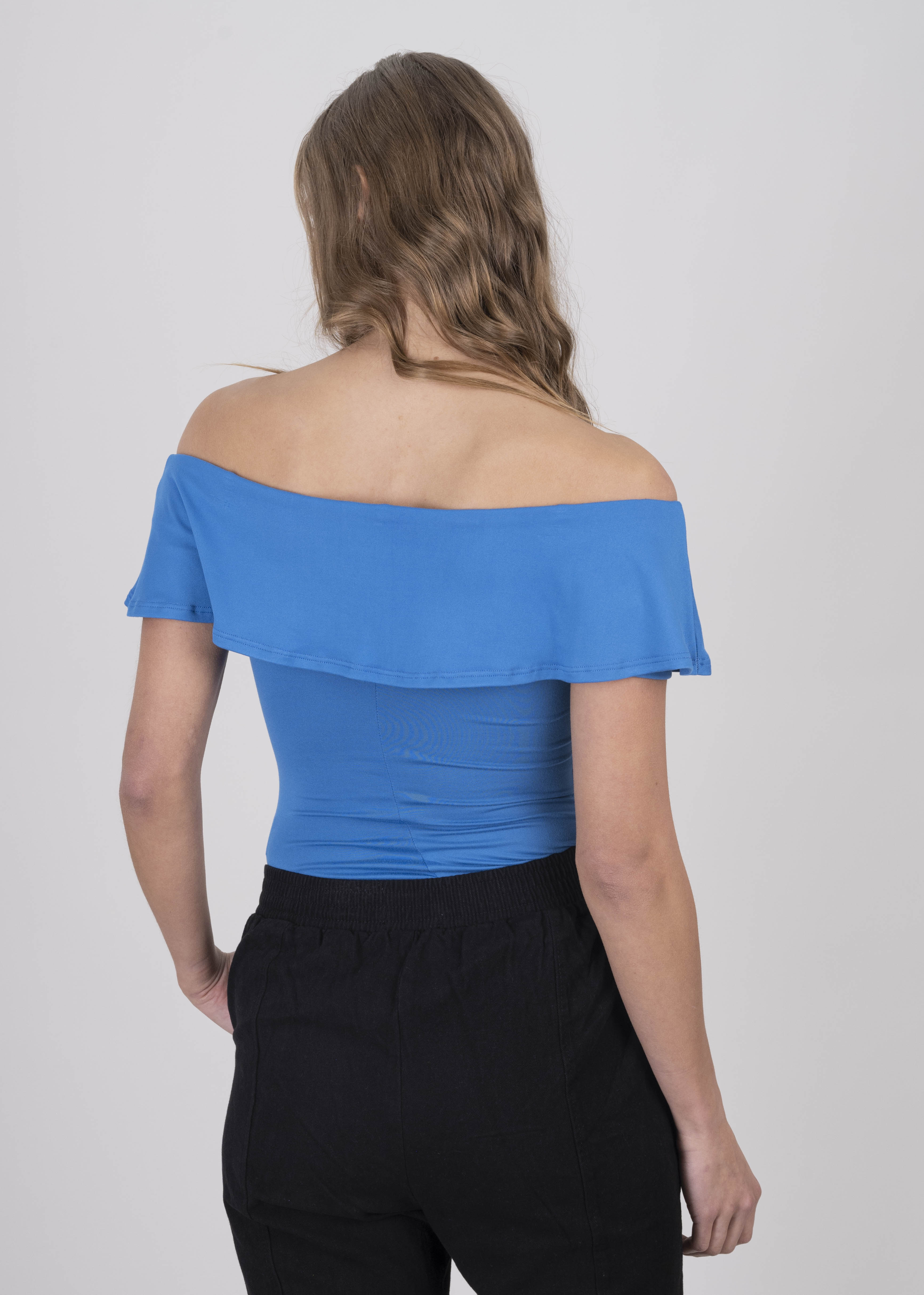 Bodysuit olanes hombro descubierto AZUL BRILLANTE