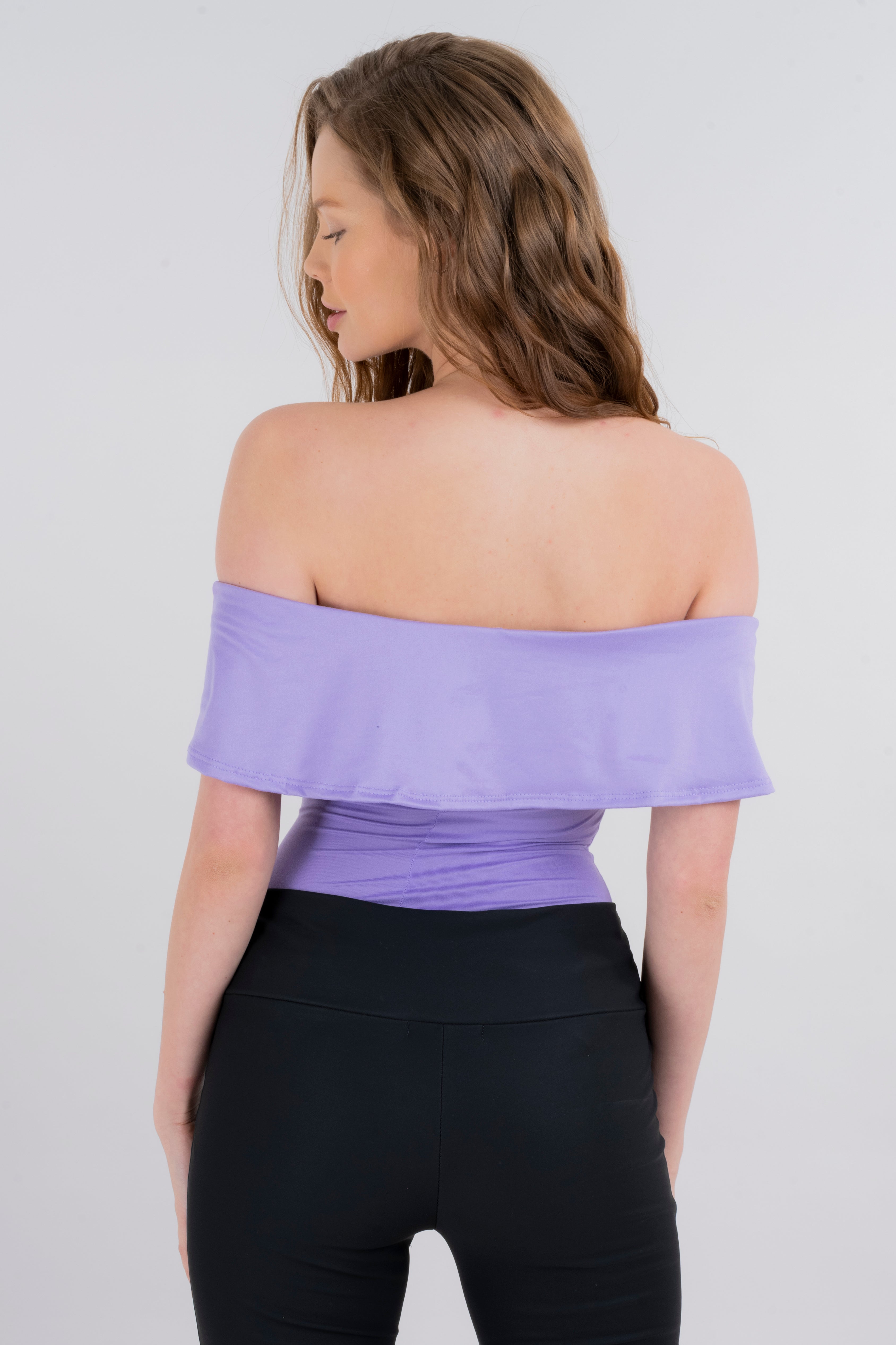 Bodysuit olanes hombro descubierto LAVANDA