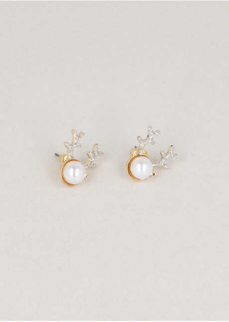 Aretes reno perla ORO