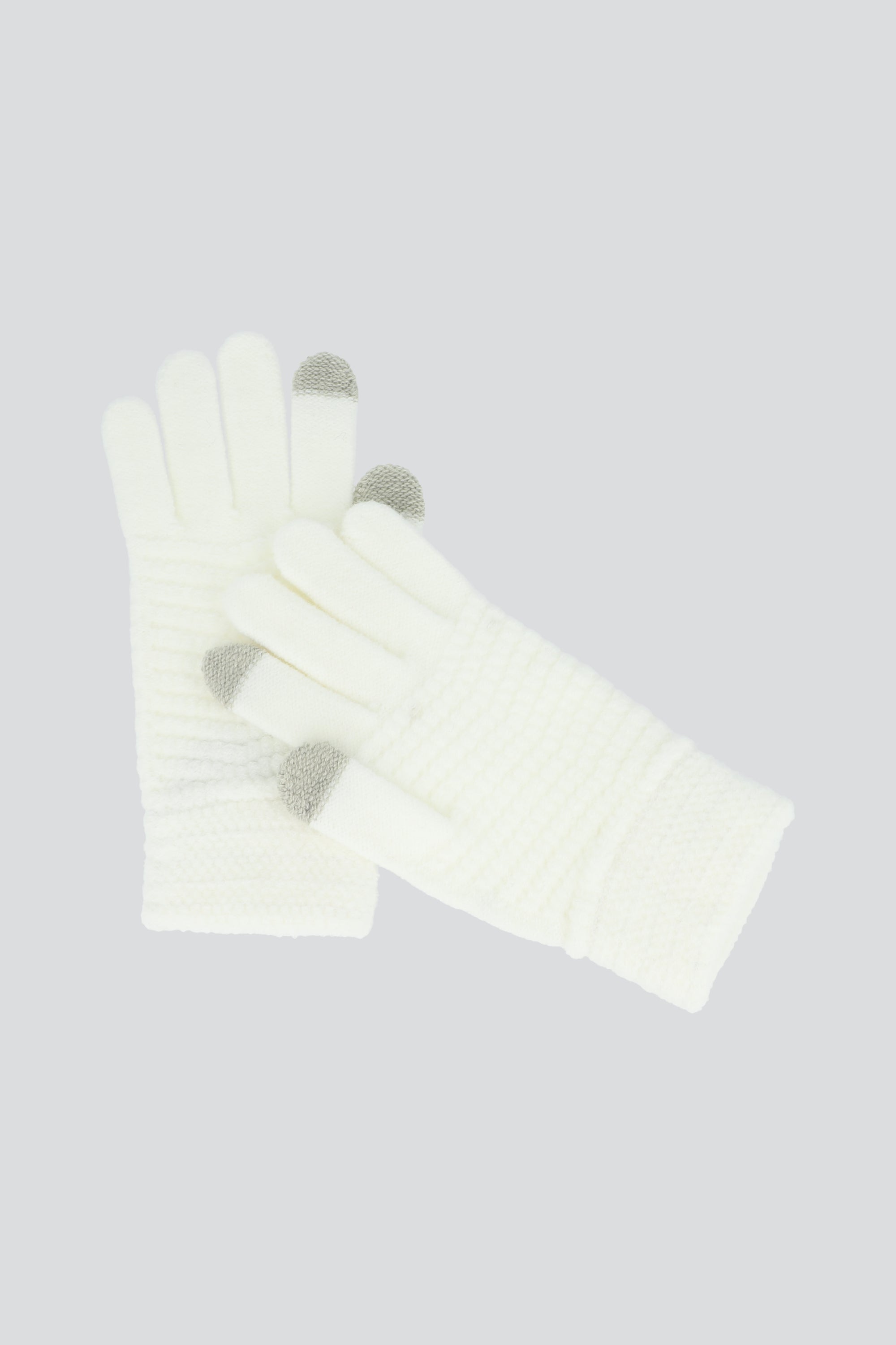 Guantes tejido waffle bicolor