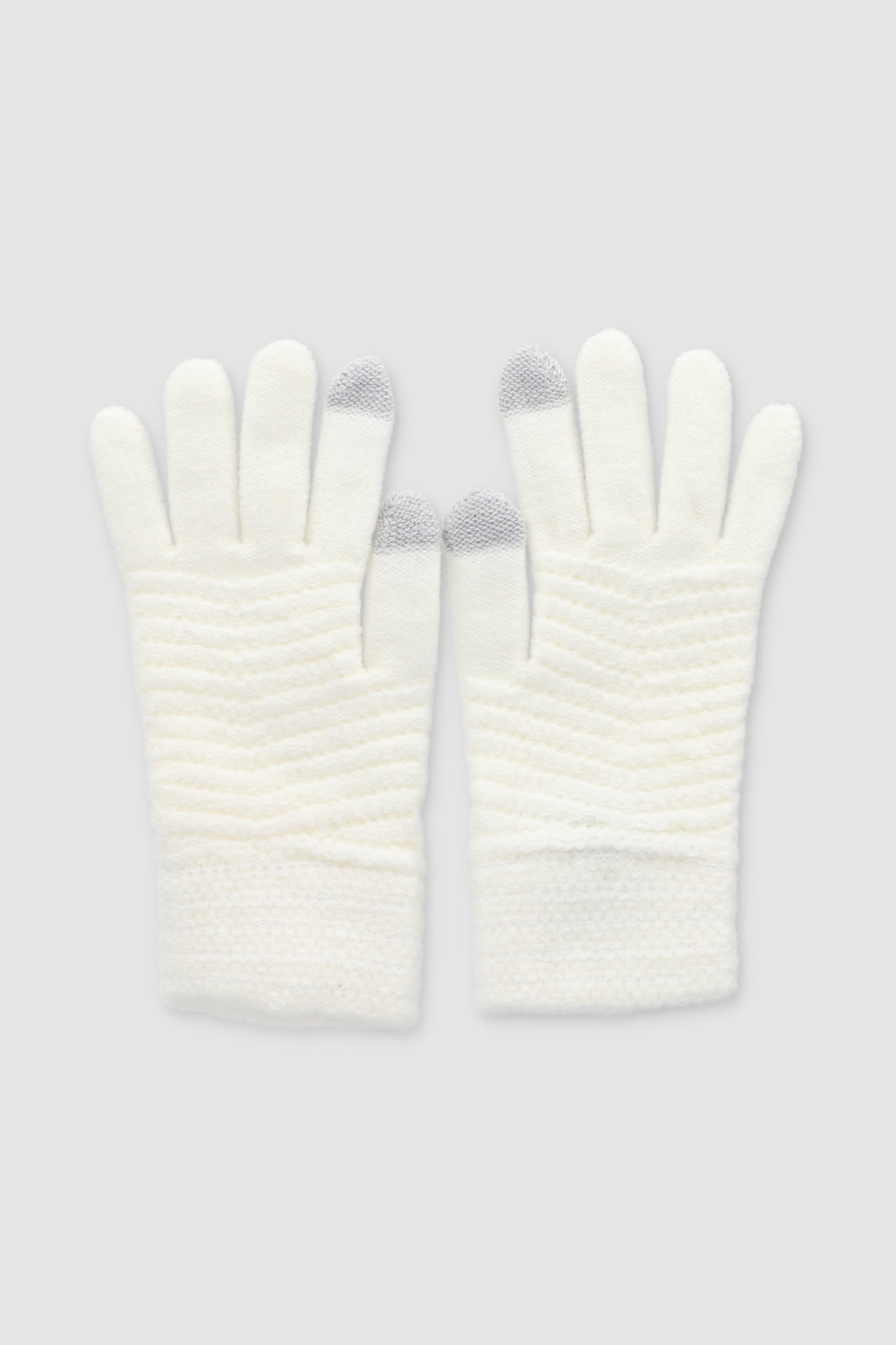 Guantes tejido waffle bicolor