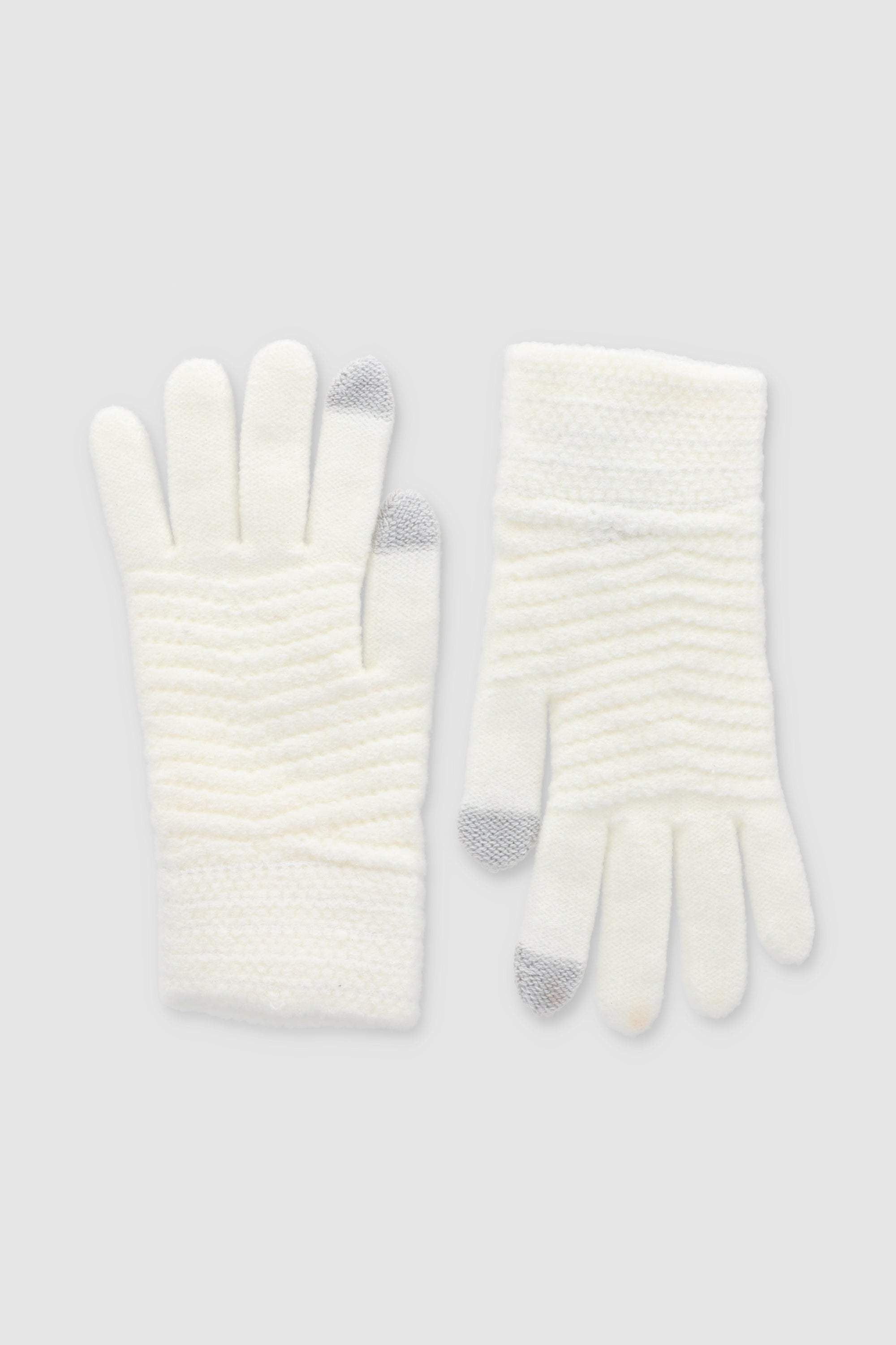 Guantes tejido waffle bicolor