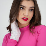 Guantes tejidos moño confeti