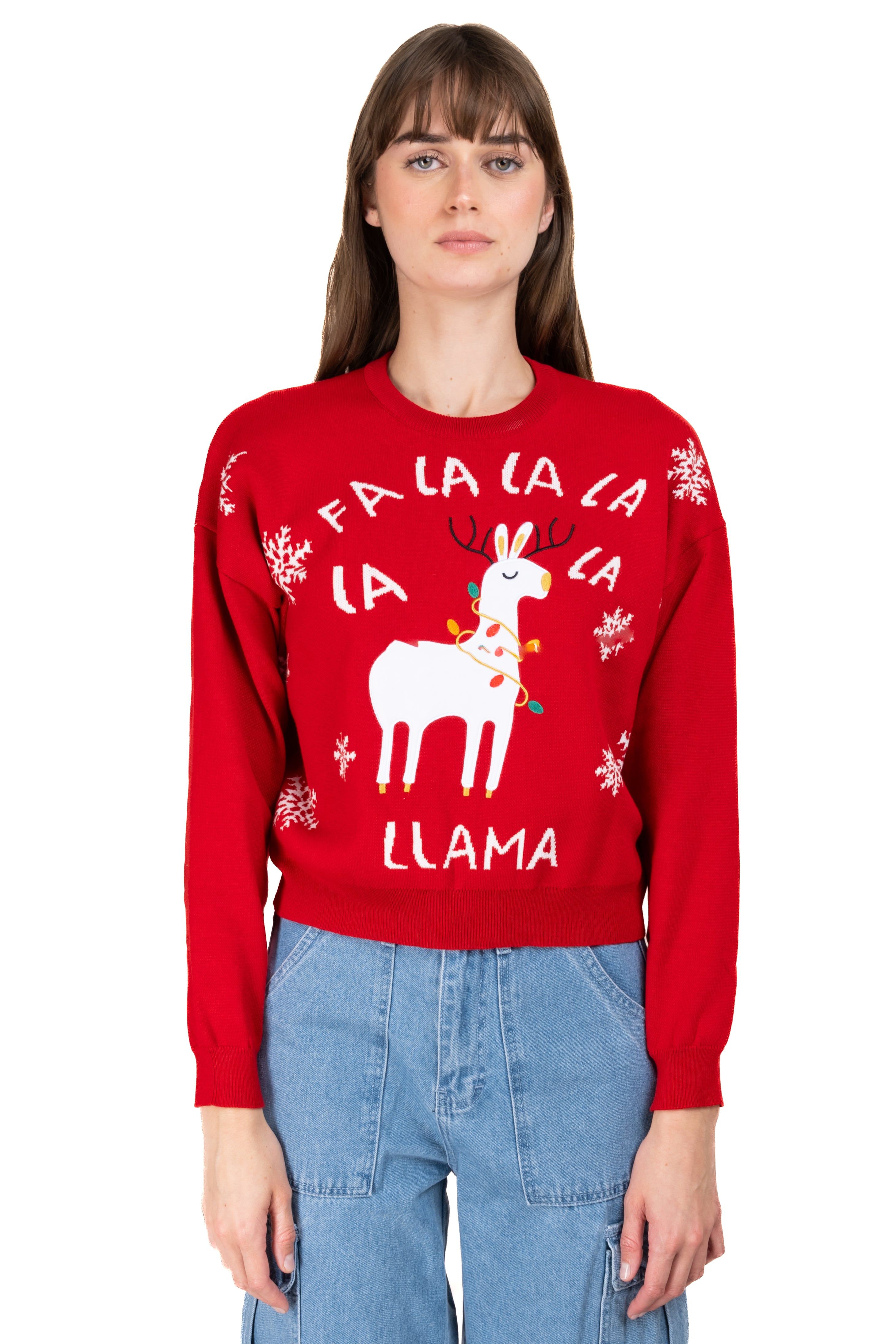 Suéter Navideño Llama ROJO COMBO