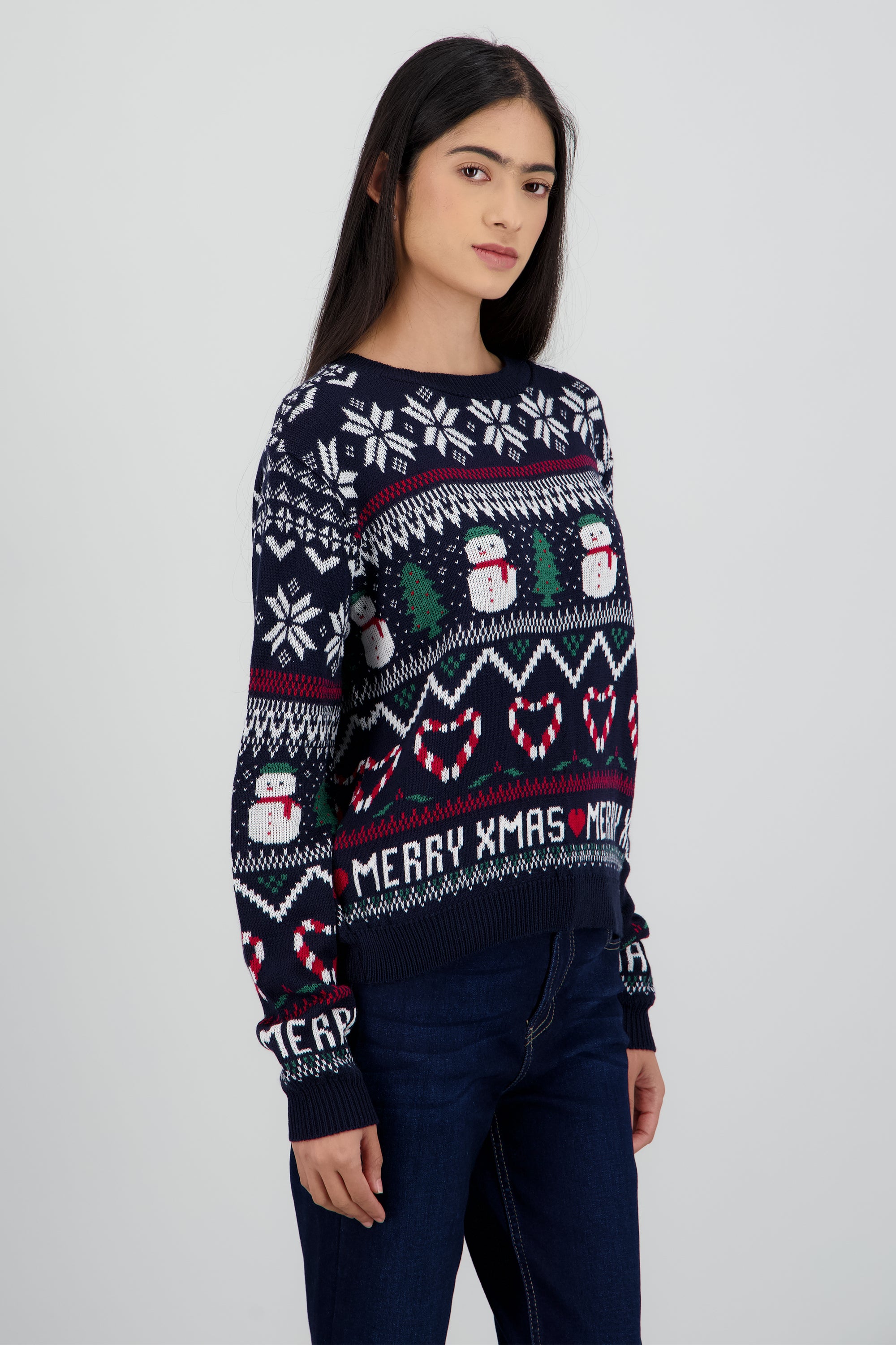 Suéter tejido muñeco nieve MARINO COMBO