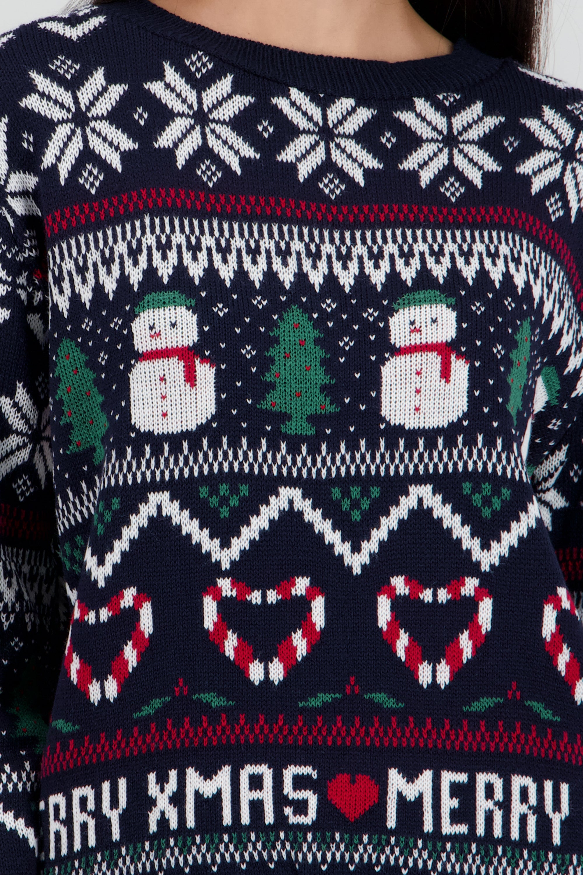 Suéter tejido muñeco nieve MARINO COMBO