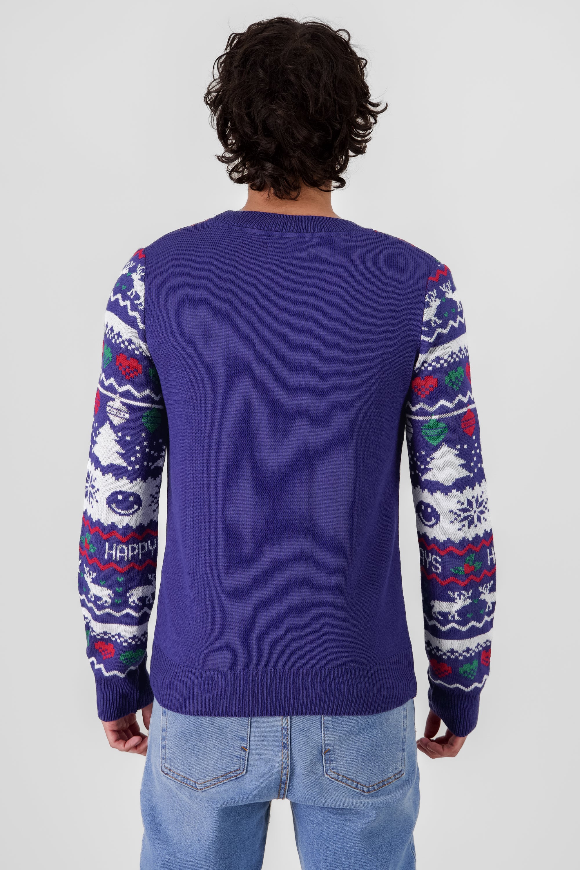 Suéter navideño carita feliz AZUL