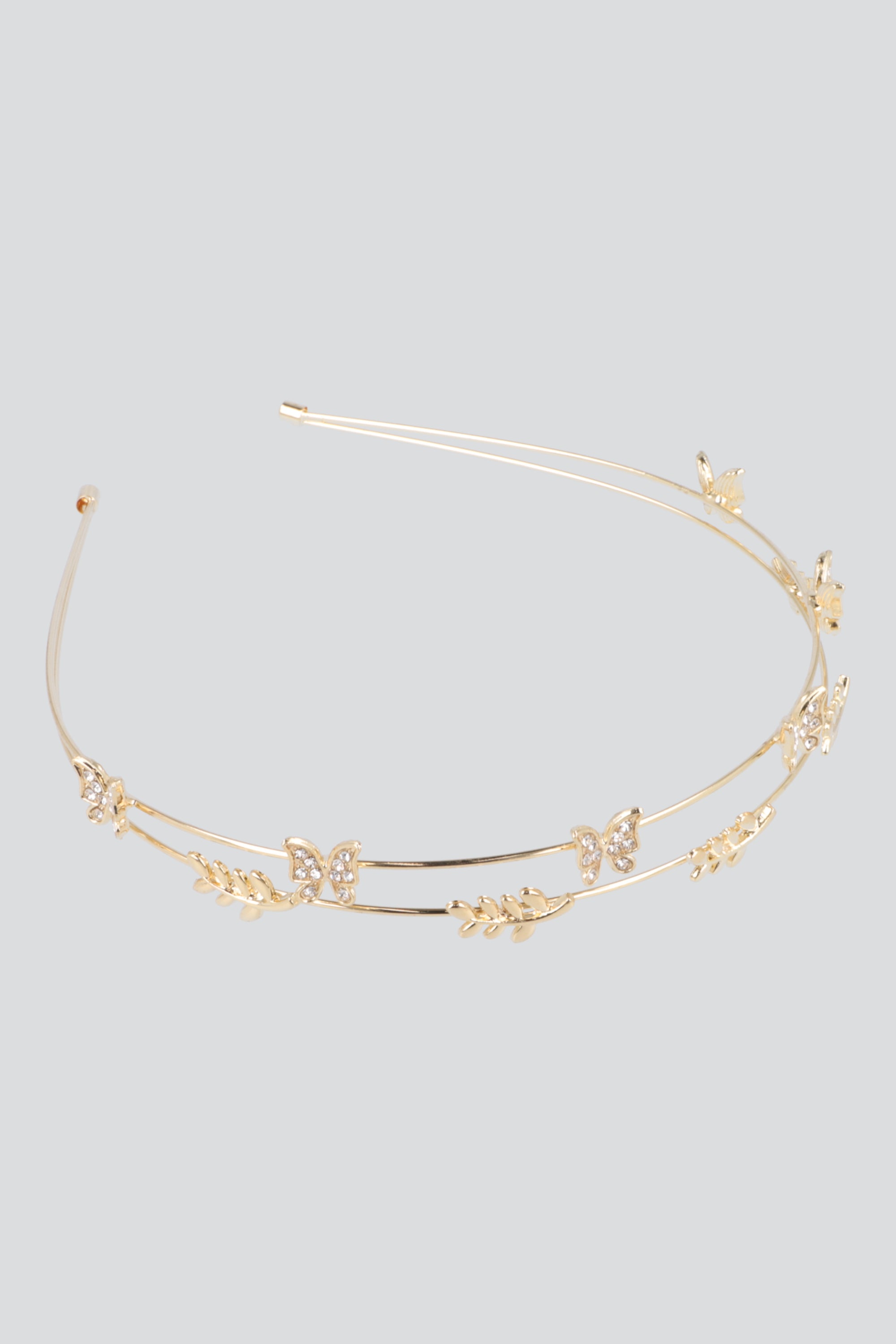 Diadema doble mariposas ORO