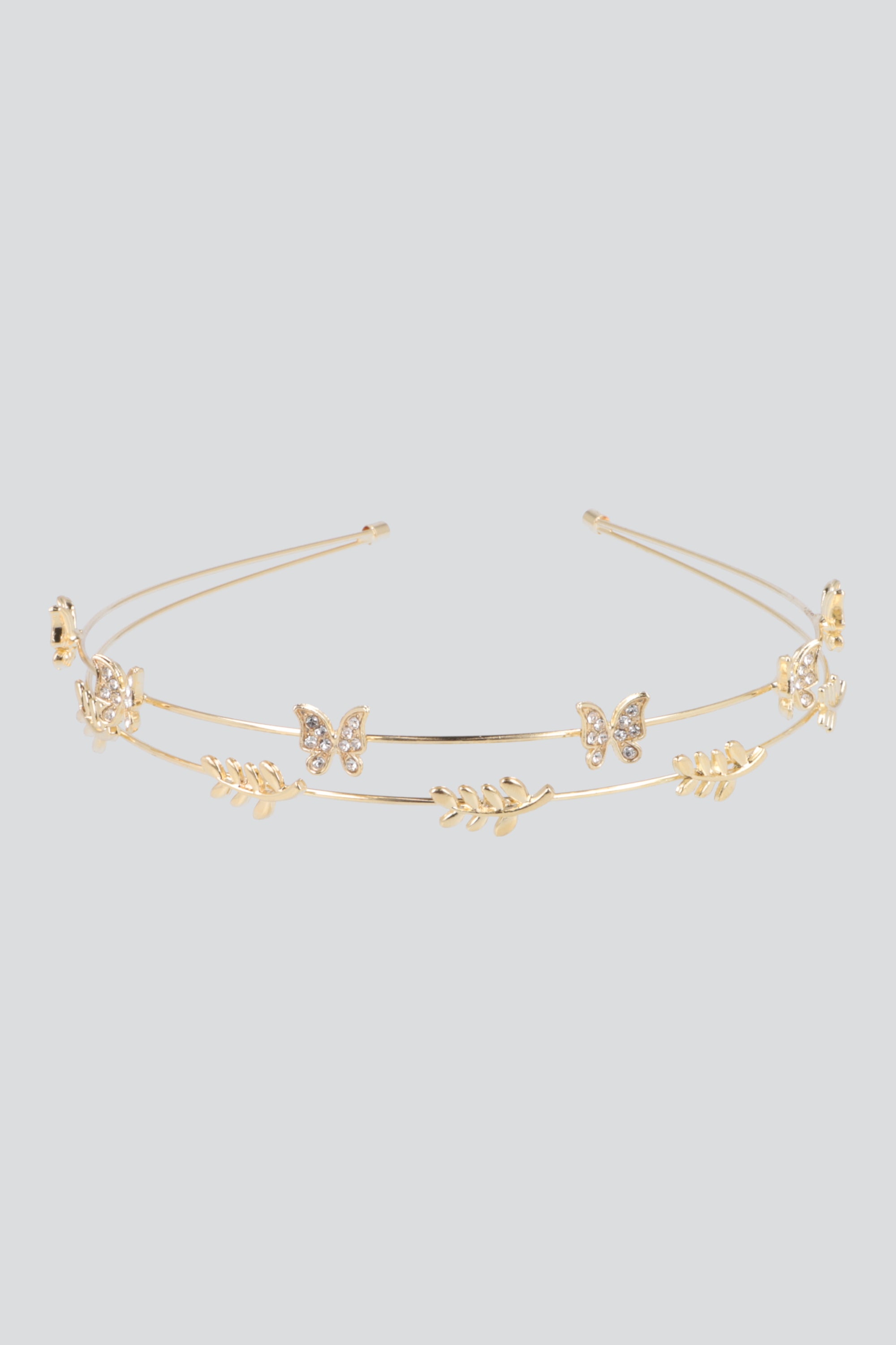 Diadema doble mariposas ORO