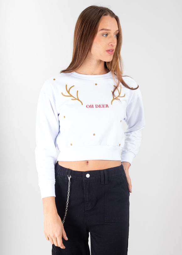 Hoodie navideña cuernos reno