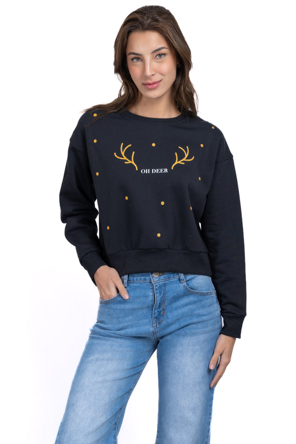 Hoodie navideña cuernos reno