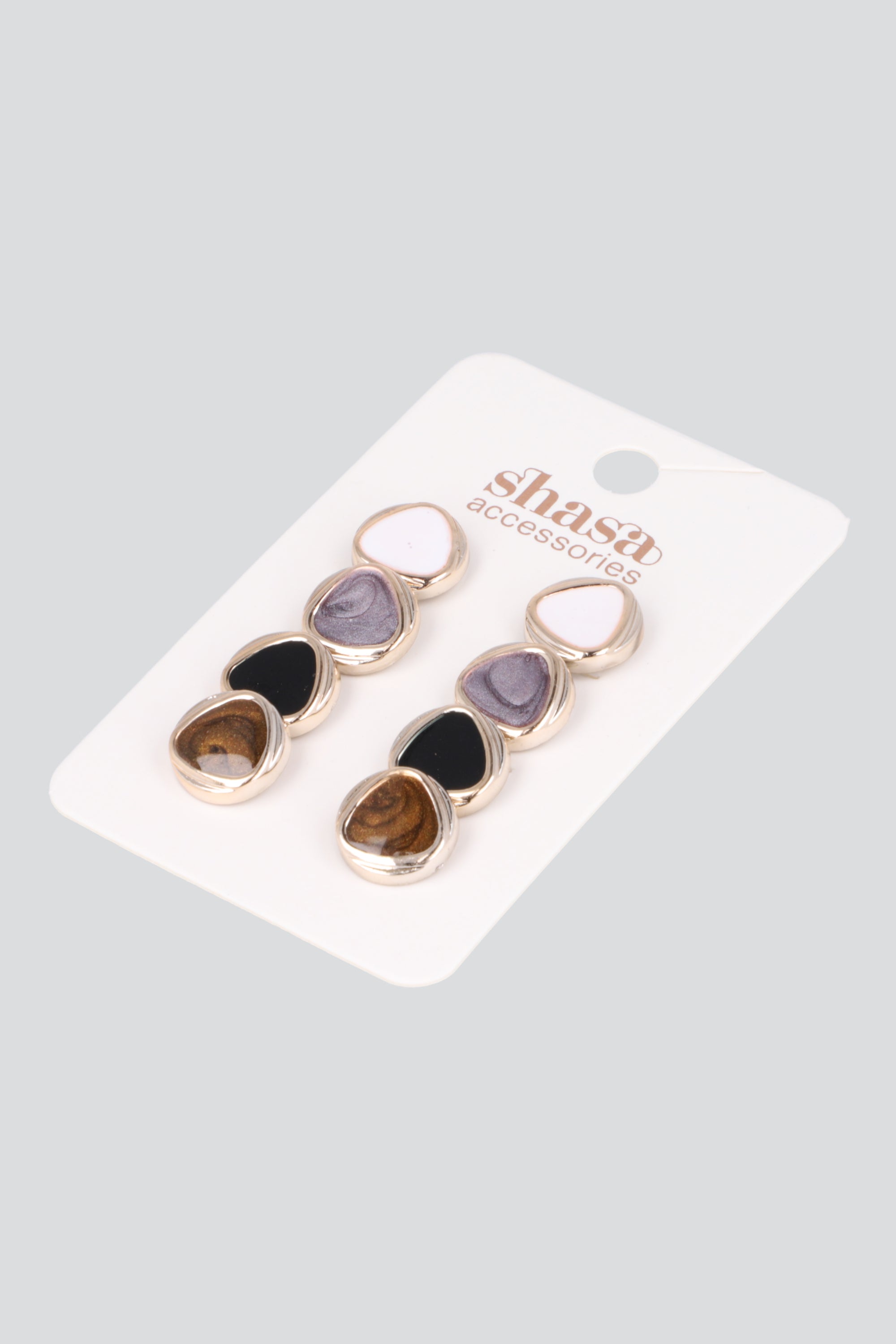 Set 4 piezas aretes triángulo NEGRO