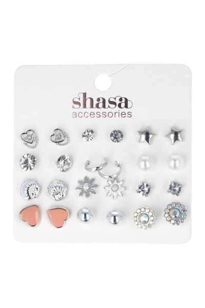 Set 12 Piezas Aretes Concha Mix