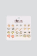 Set 12 Piezas Aretes Concha Mix