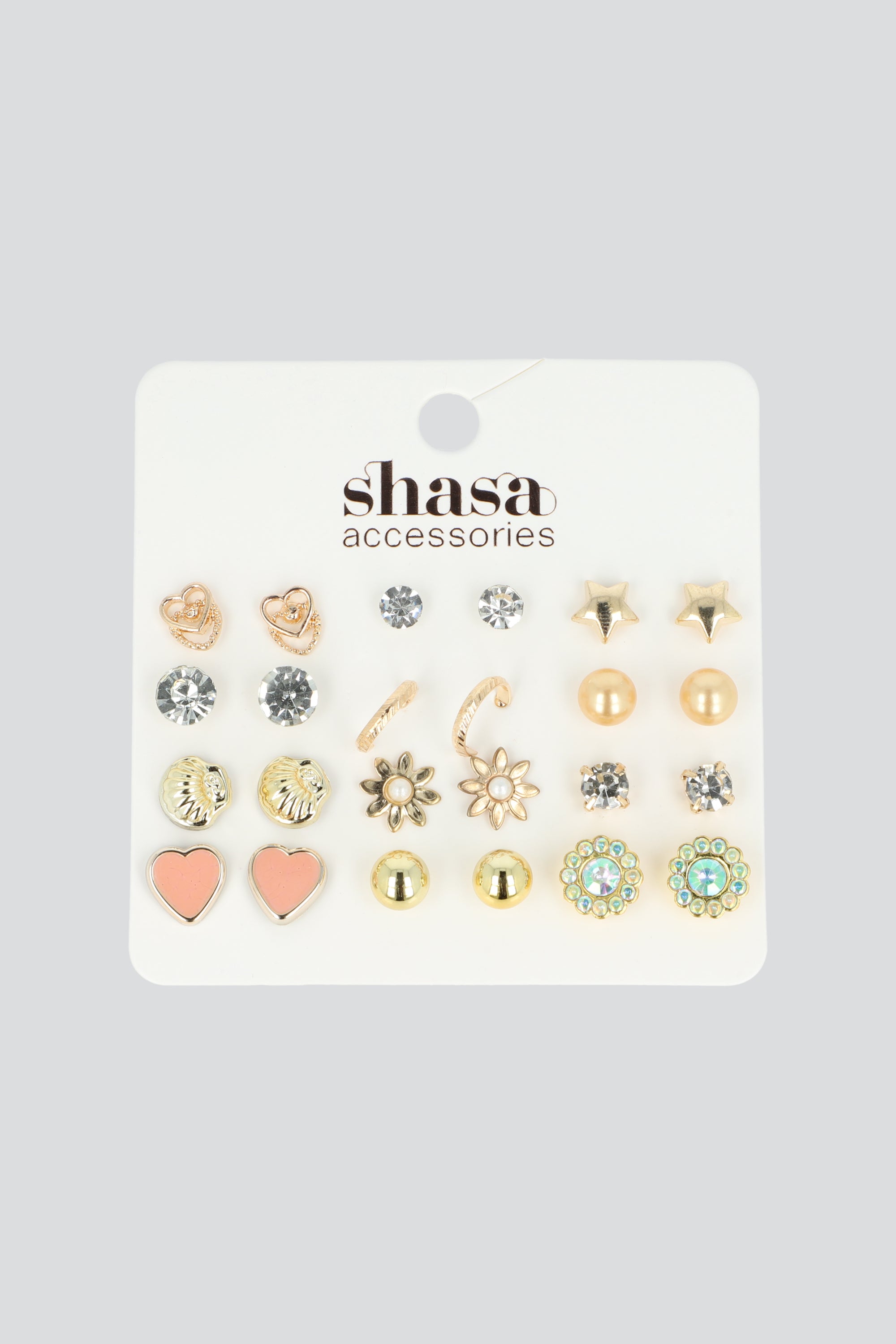 Set 12 Piezas Aretes Concha Mix