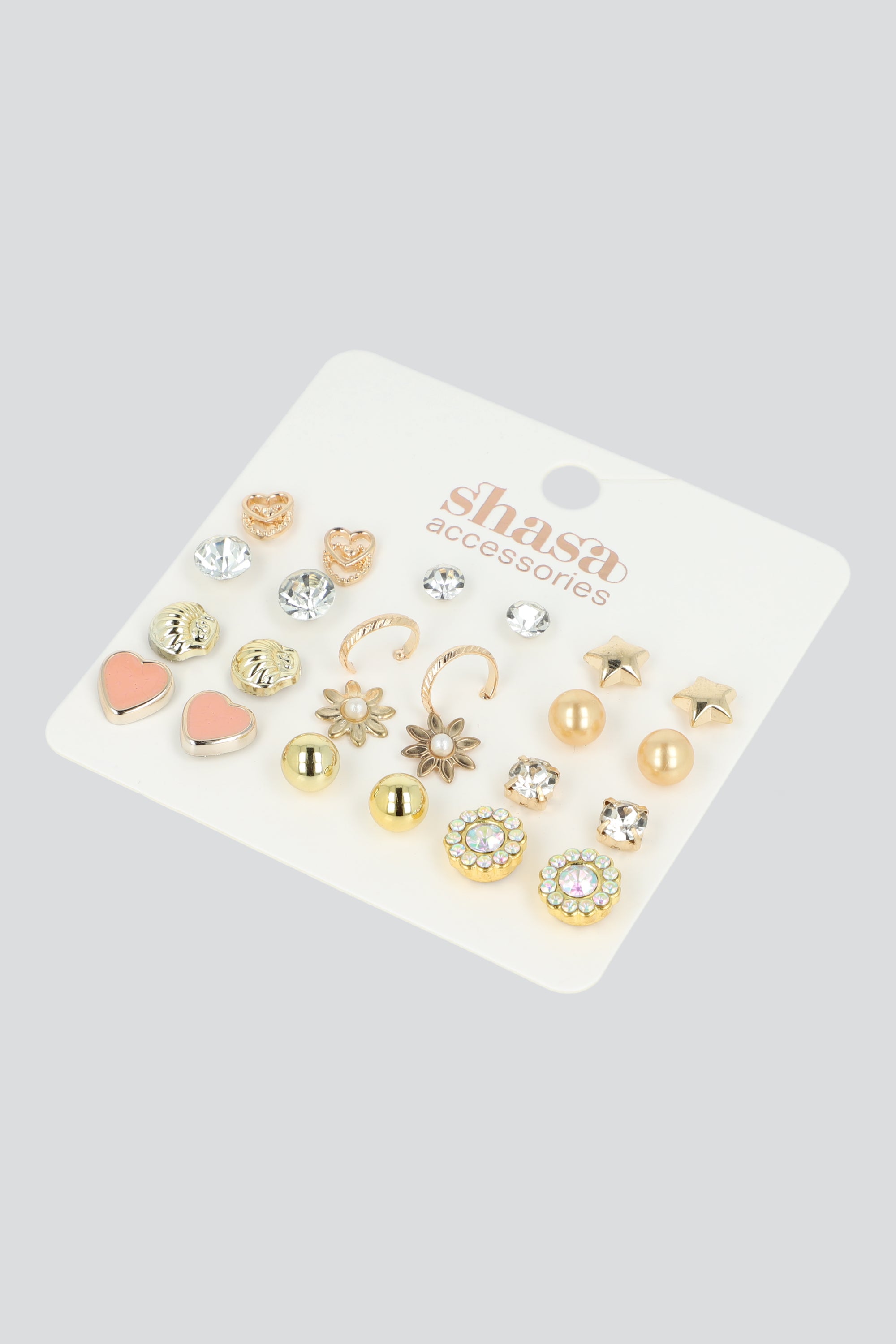Set 12 Piezas Aretes Concha Mix