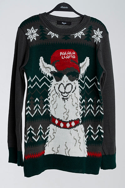 Suéter Llama Navidad GRIS COMBO
