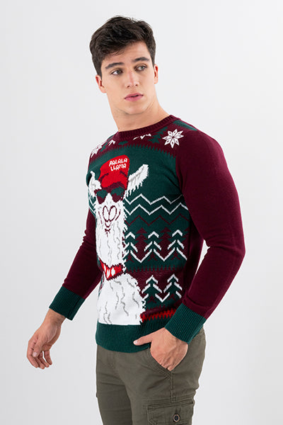 Suéter Llama Navidad VINO COMBO