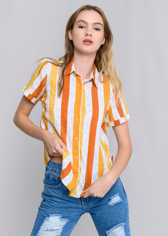 Camisa Manga Corta Rayada
