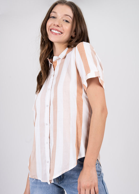 Camisa Manga Corta Rayada