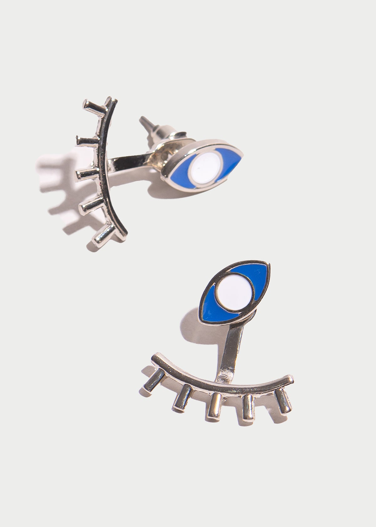 1Pr Aretes Ojo Pestañas PLATA
