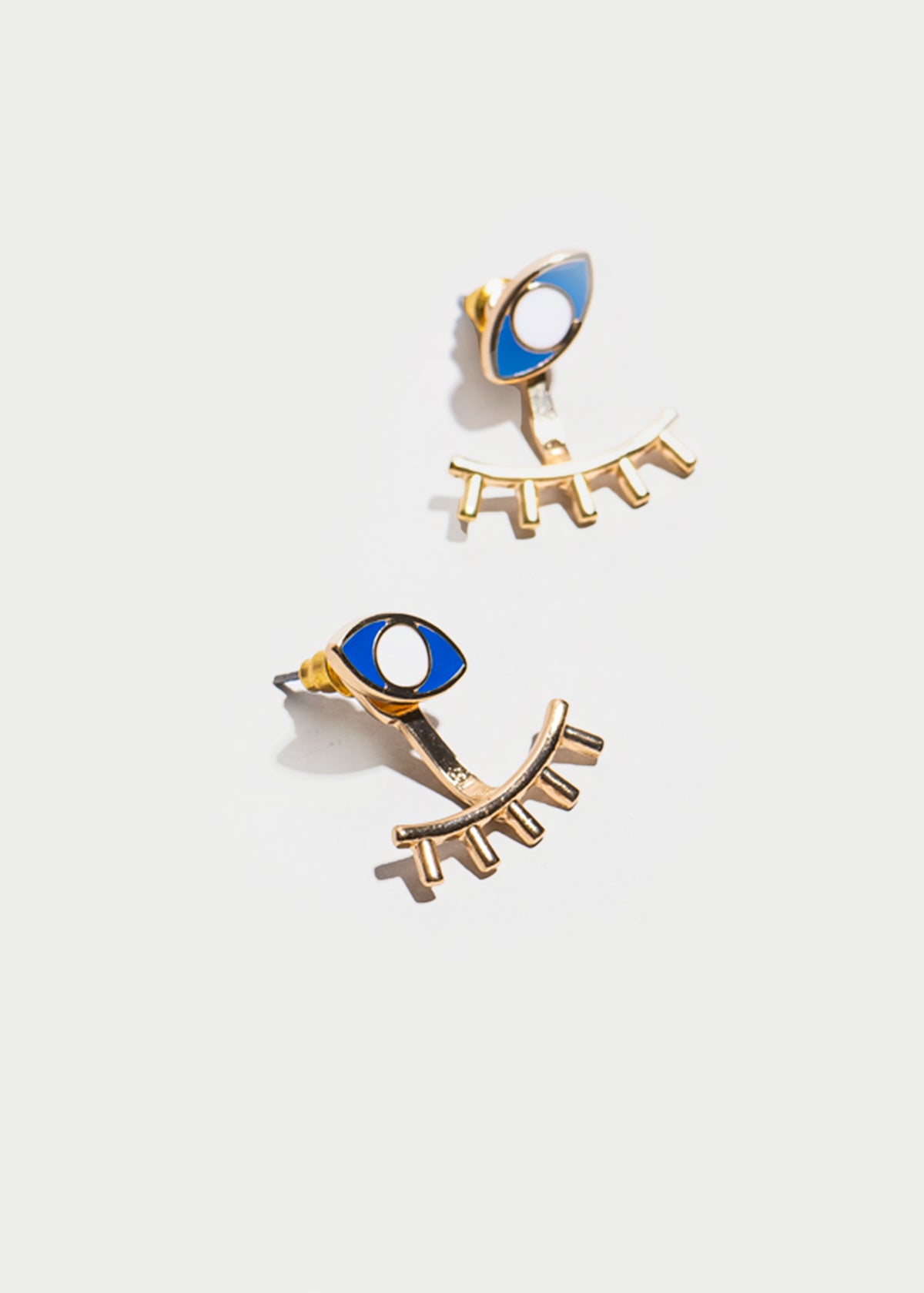 1Pr Aretes Ojo Pestañas ORO