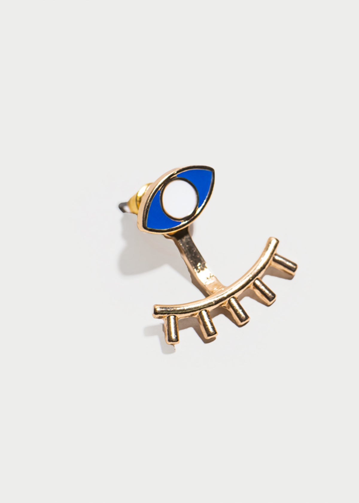 1Pr Aretes Ojo Pestañas ORO