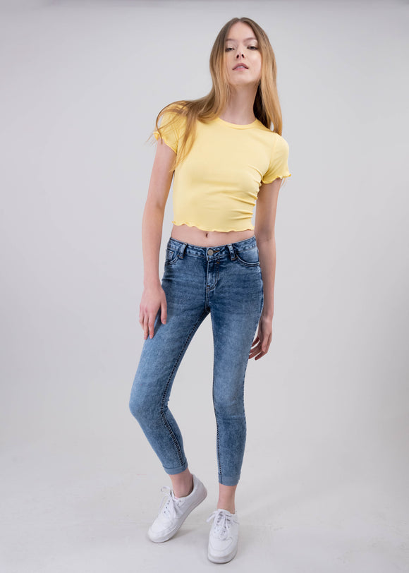 Jeans cintura media dobladillo