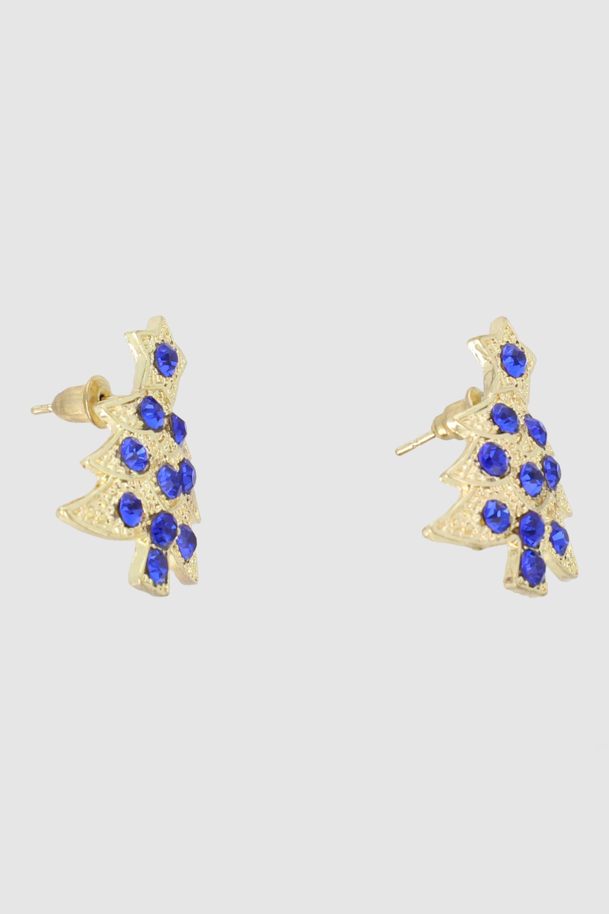 1Pr Aretes Arbol Navidad AZUL