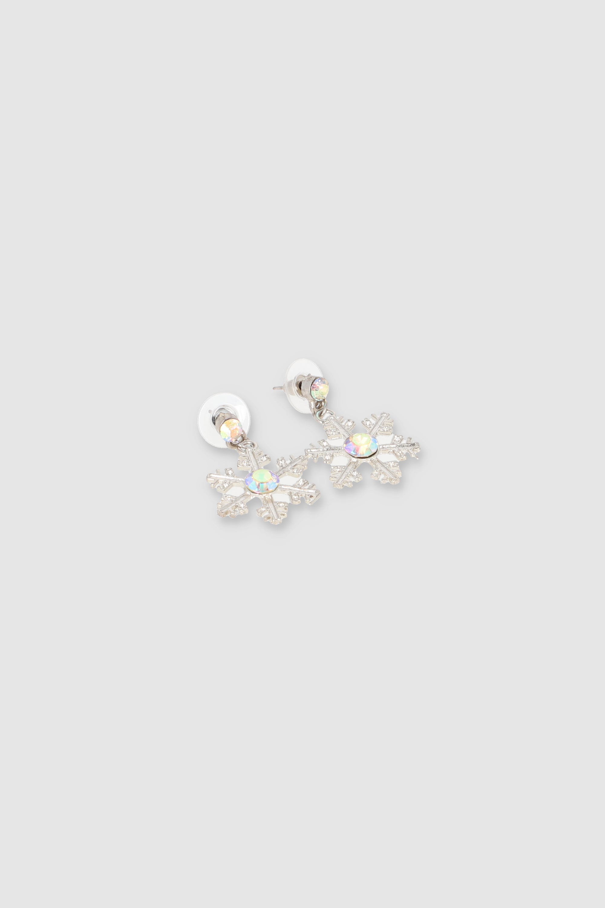 1Pr Aretes Copos Navidad PLATA