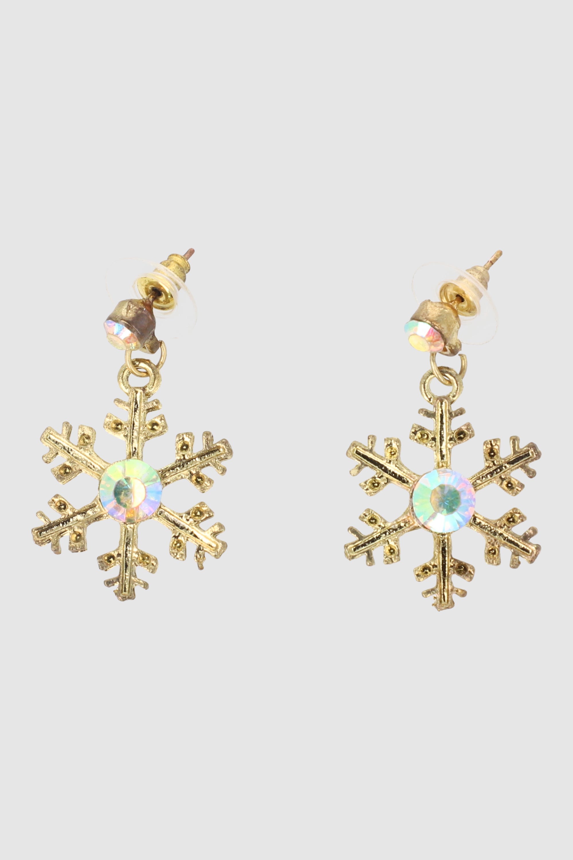 1Pr Aretes Copos Navidad ORO