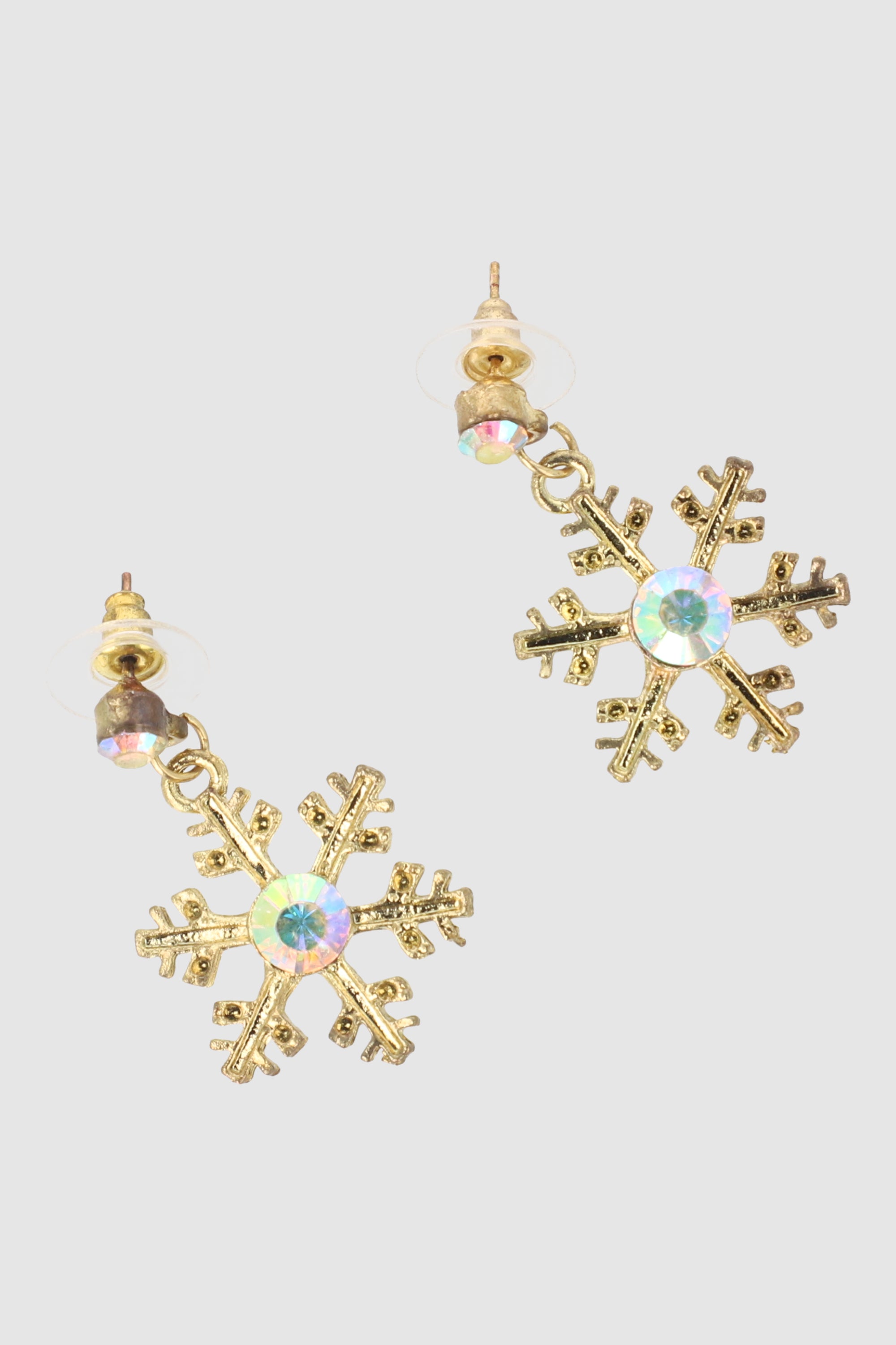 1Pr Aretes Copos Navidad ORO