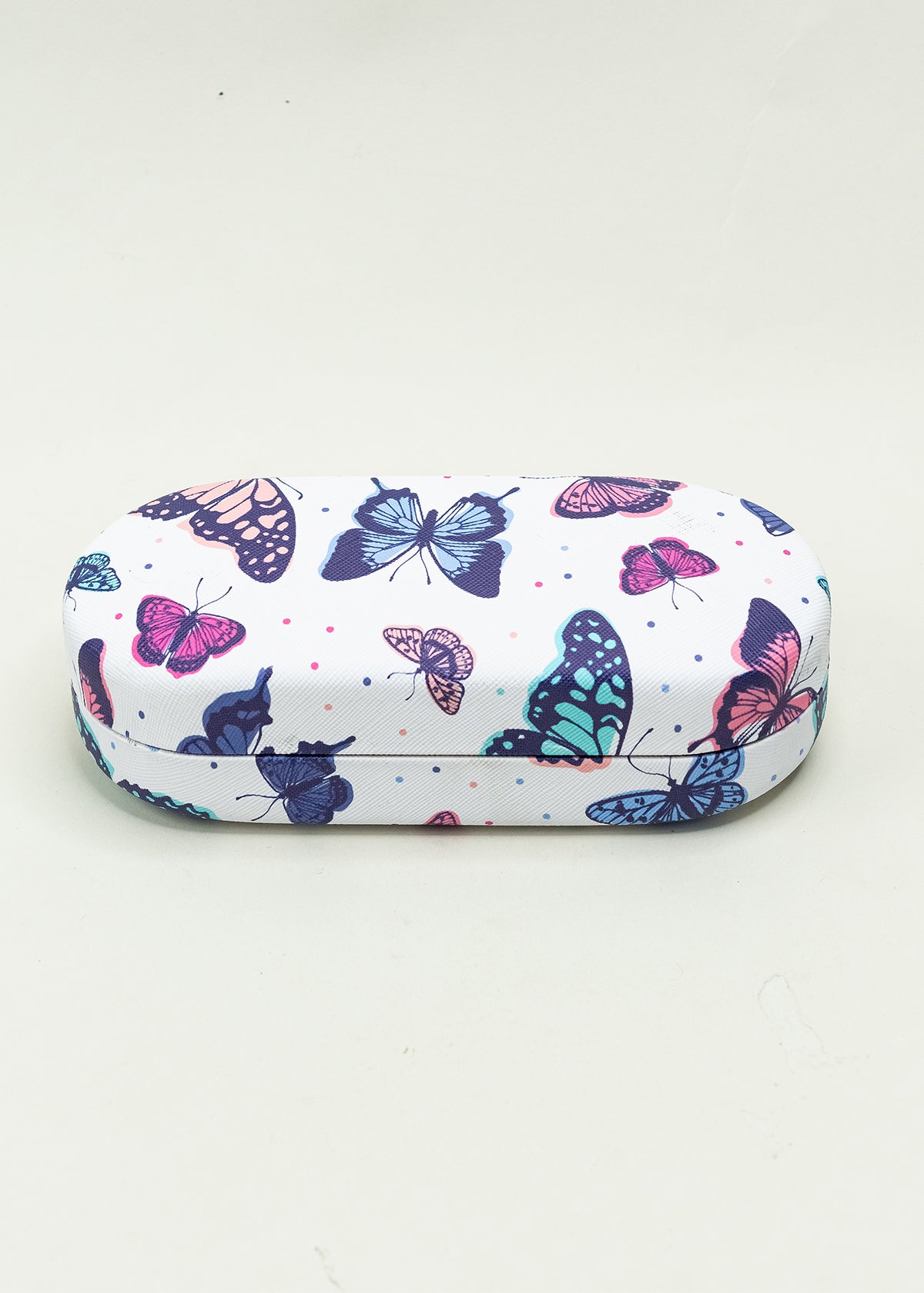 Estuche lentes mariposas BLANCO