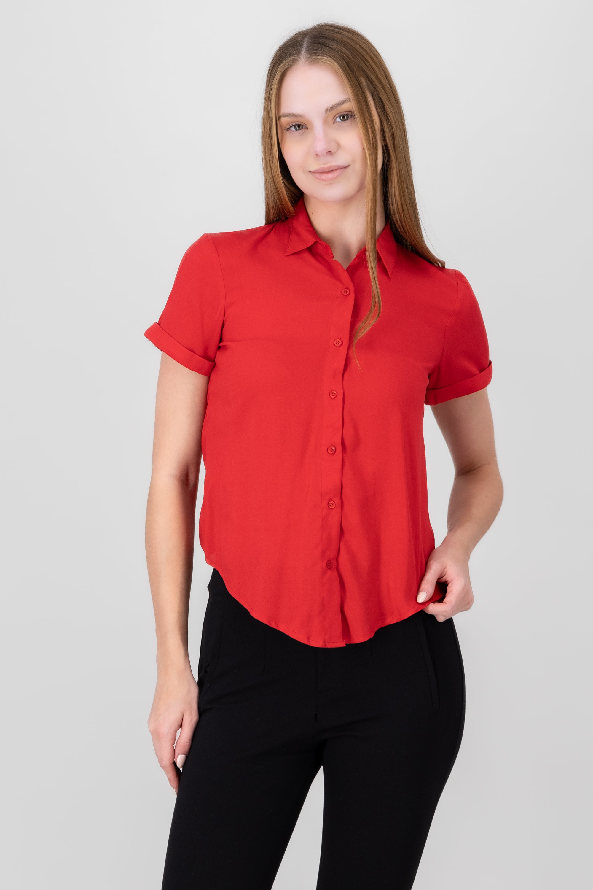 Camisa Manga Corta ROJO QUEMADO