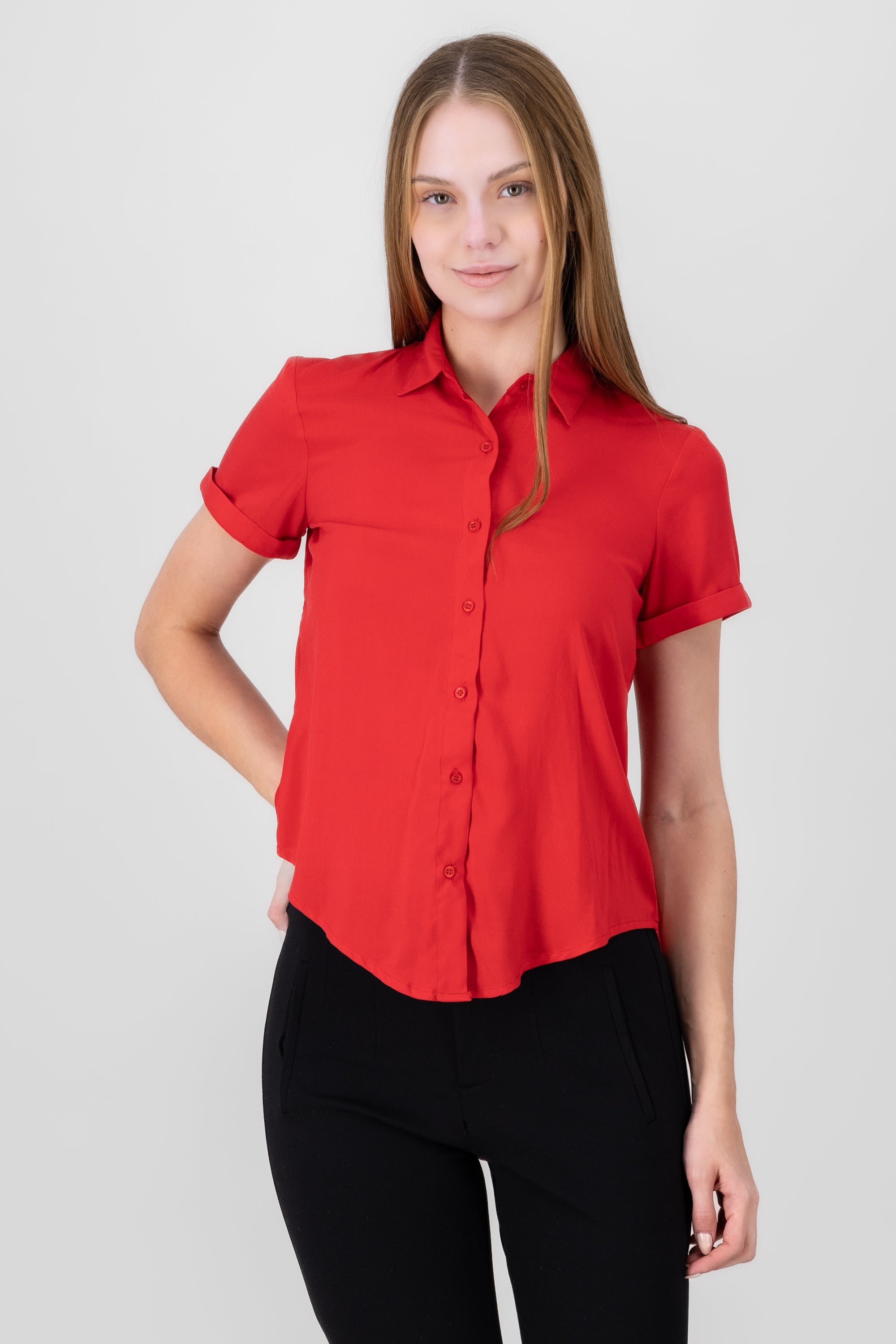 Camisa Manga Corta ROJO QUEMADO