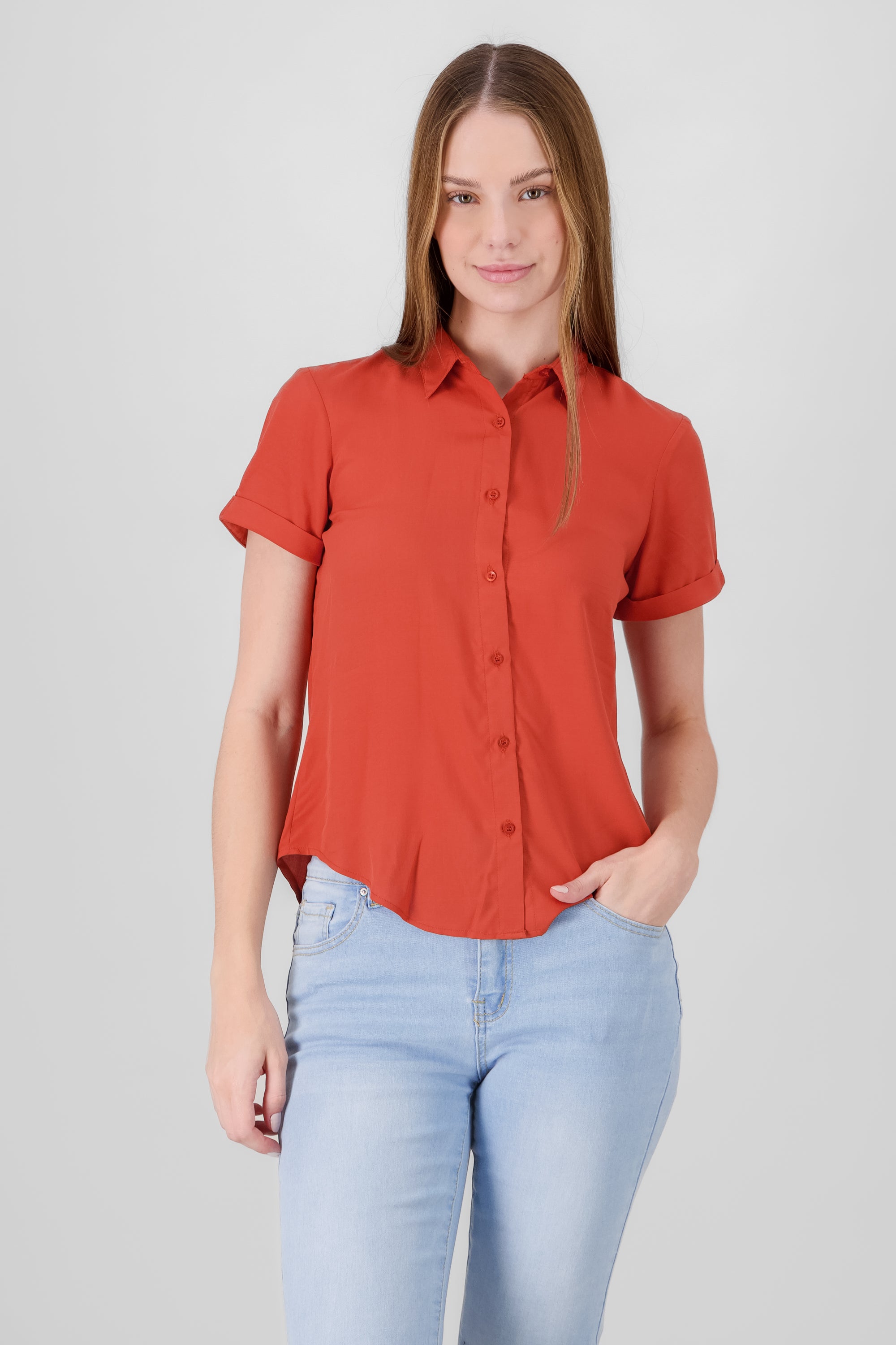 Camisa Manga Corta ROJO TOMATE