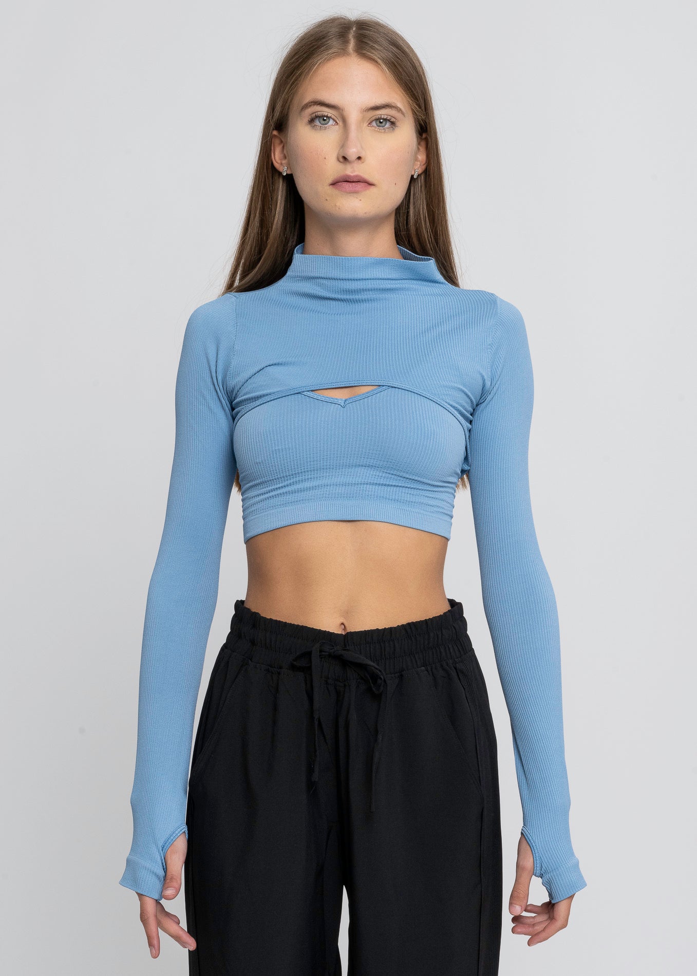 Top Seamless Irregular AZUL PATO