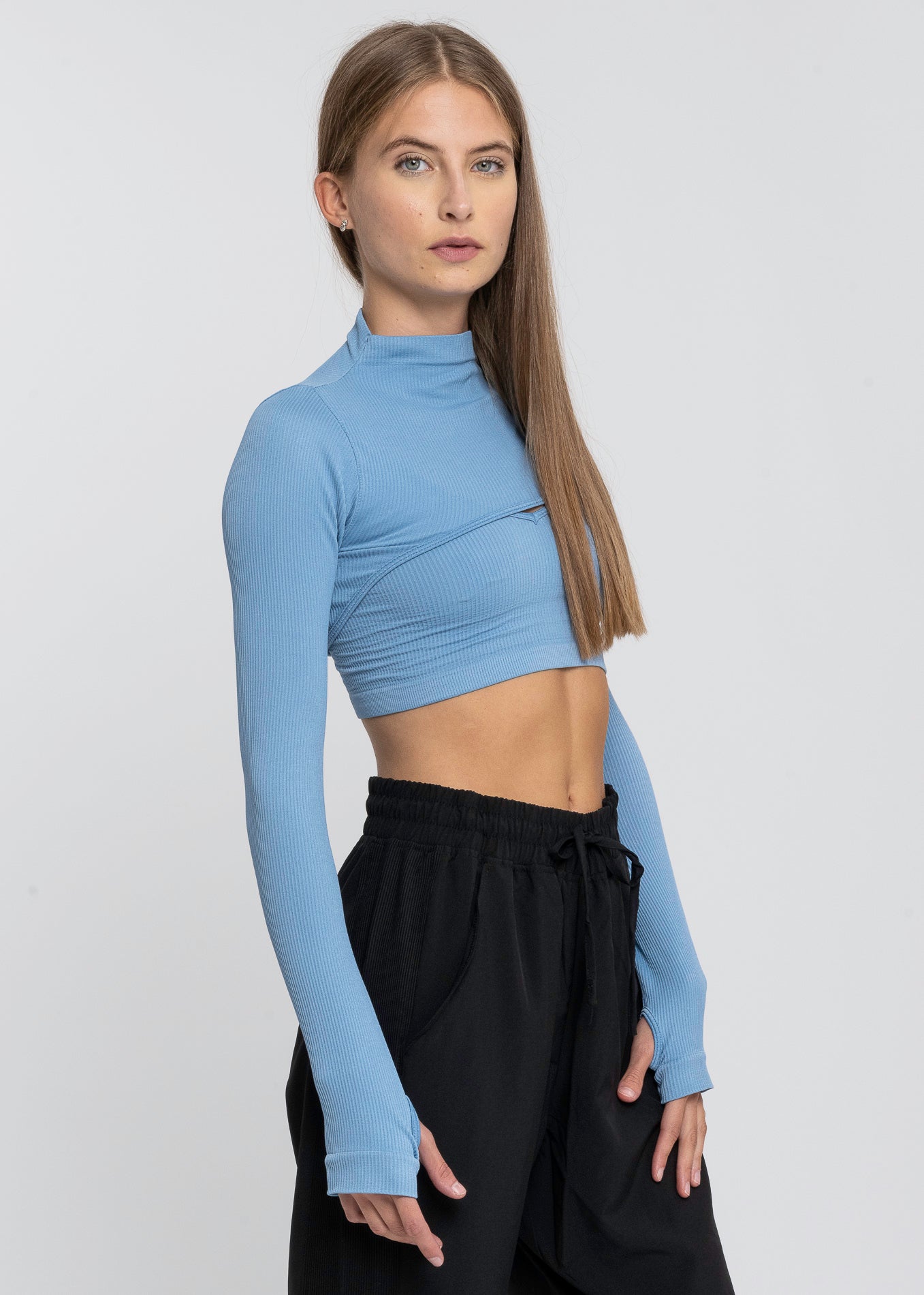 Top Seamless Irregular AZUL PATO