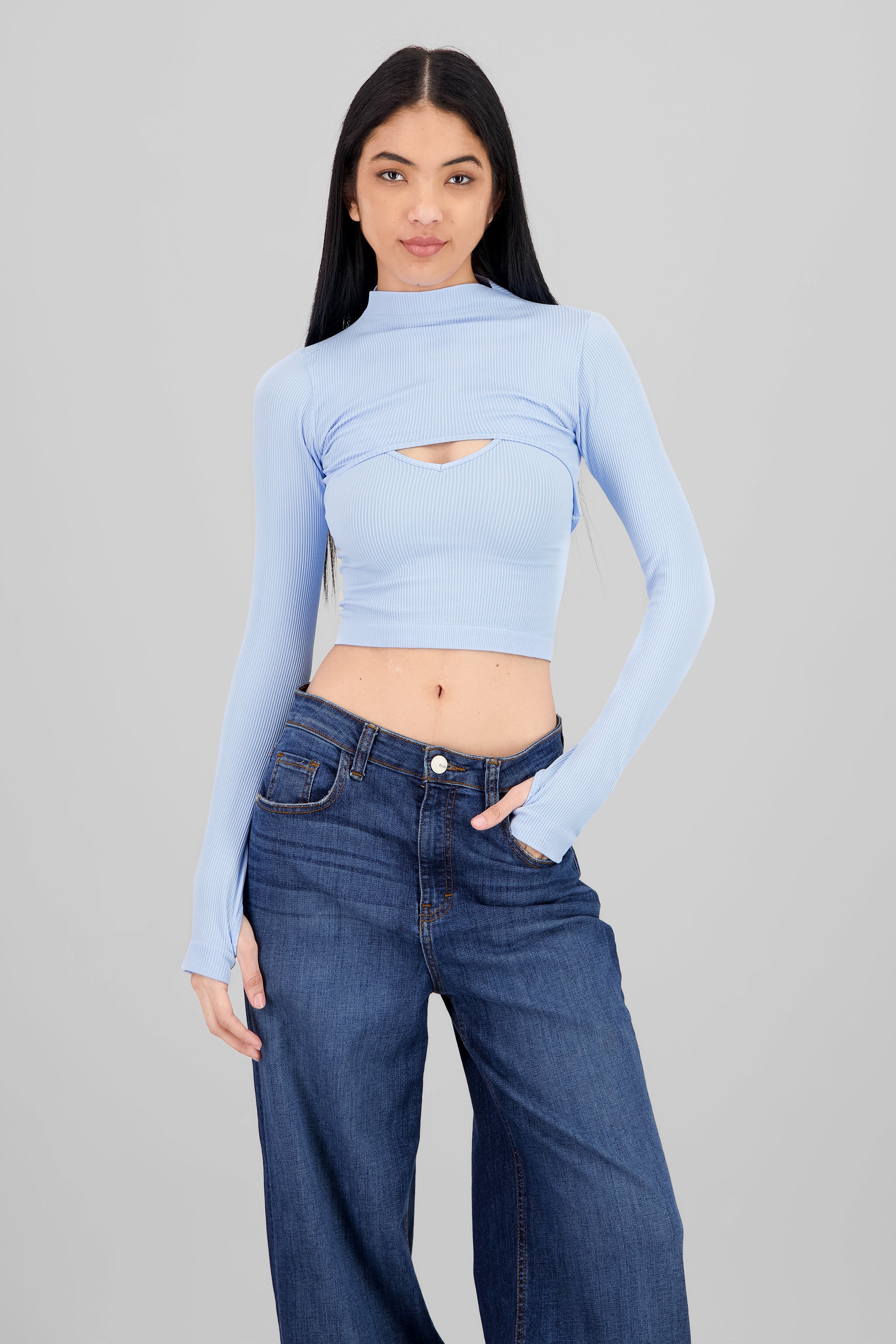 Top Seamless Irregular AZUL PASTEL