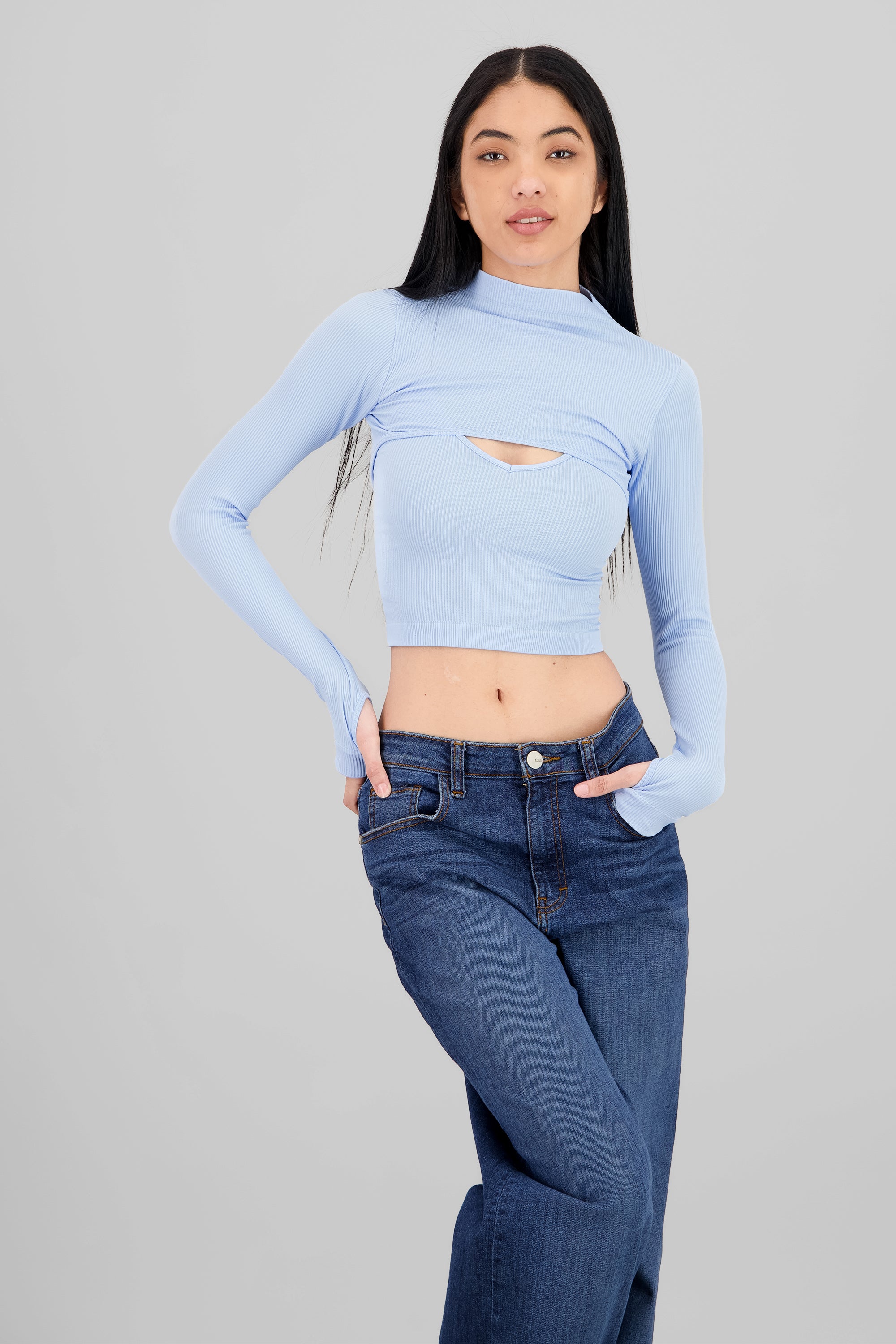 Top Seamless Irregular AZUL PASTEL