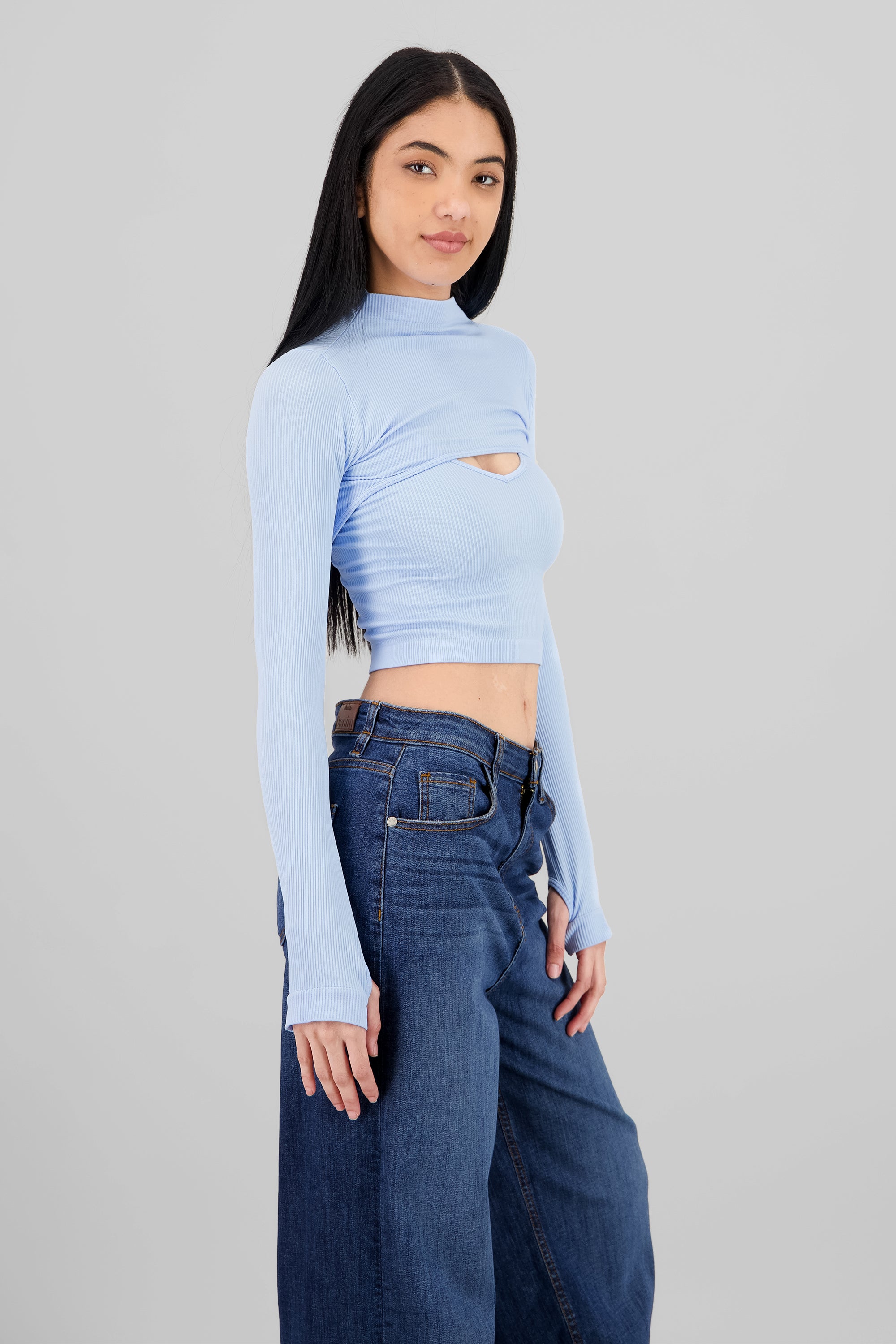 Top Seamless Irregular AZUL PASTEL