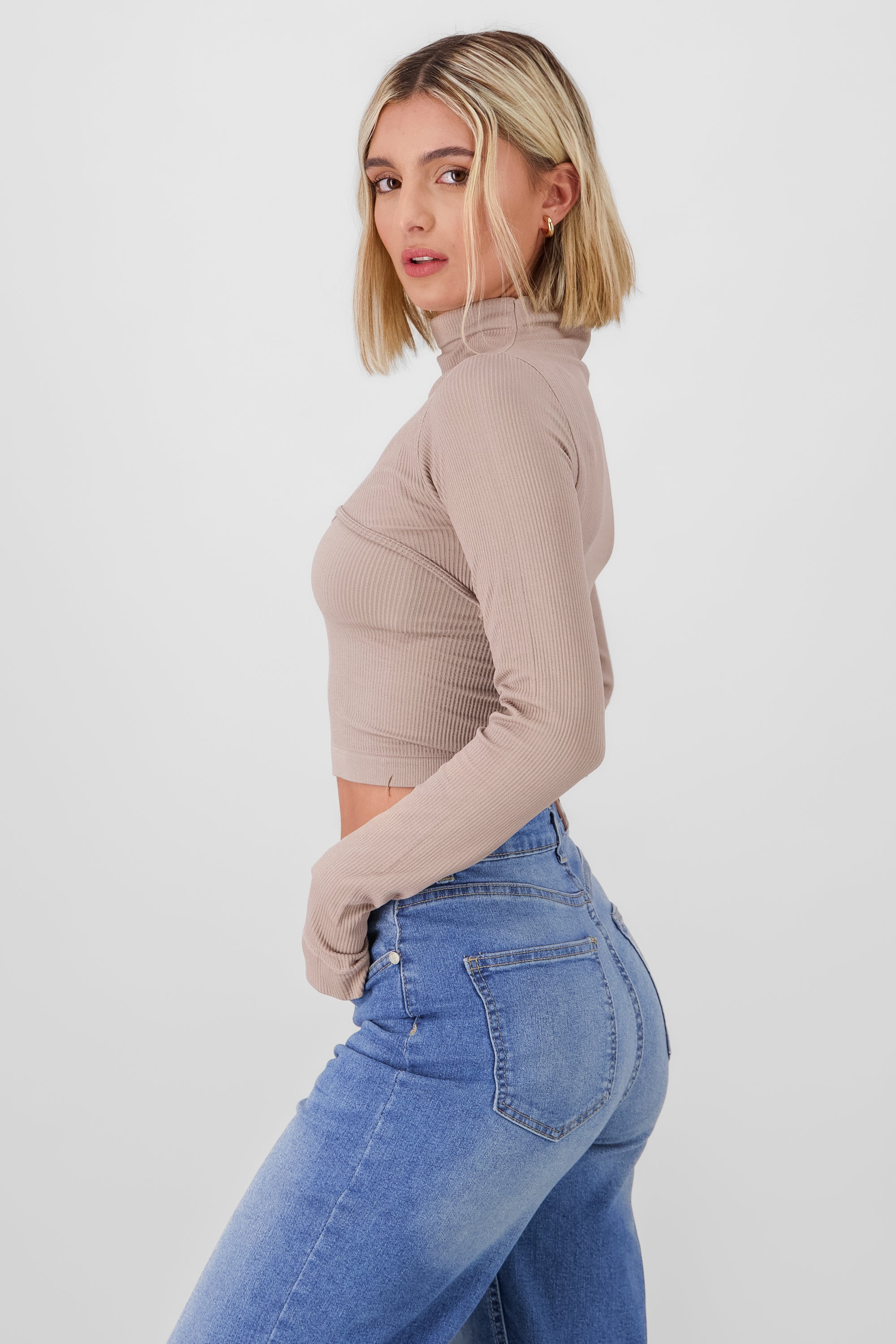 Top Seamless Irregular TAUPE