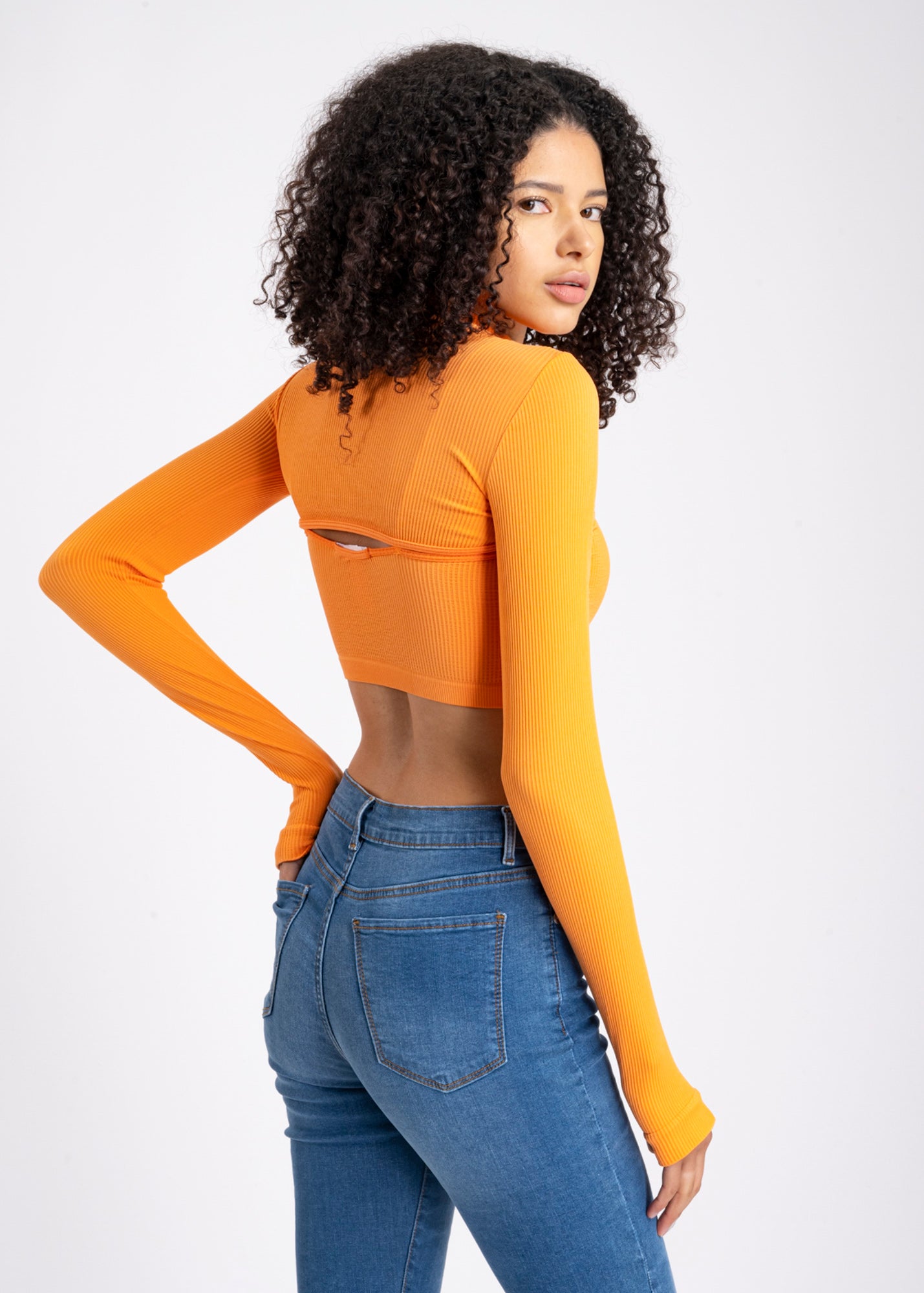 Top Seamless Irregular NARANJA