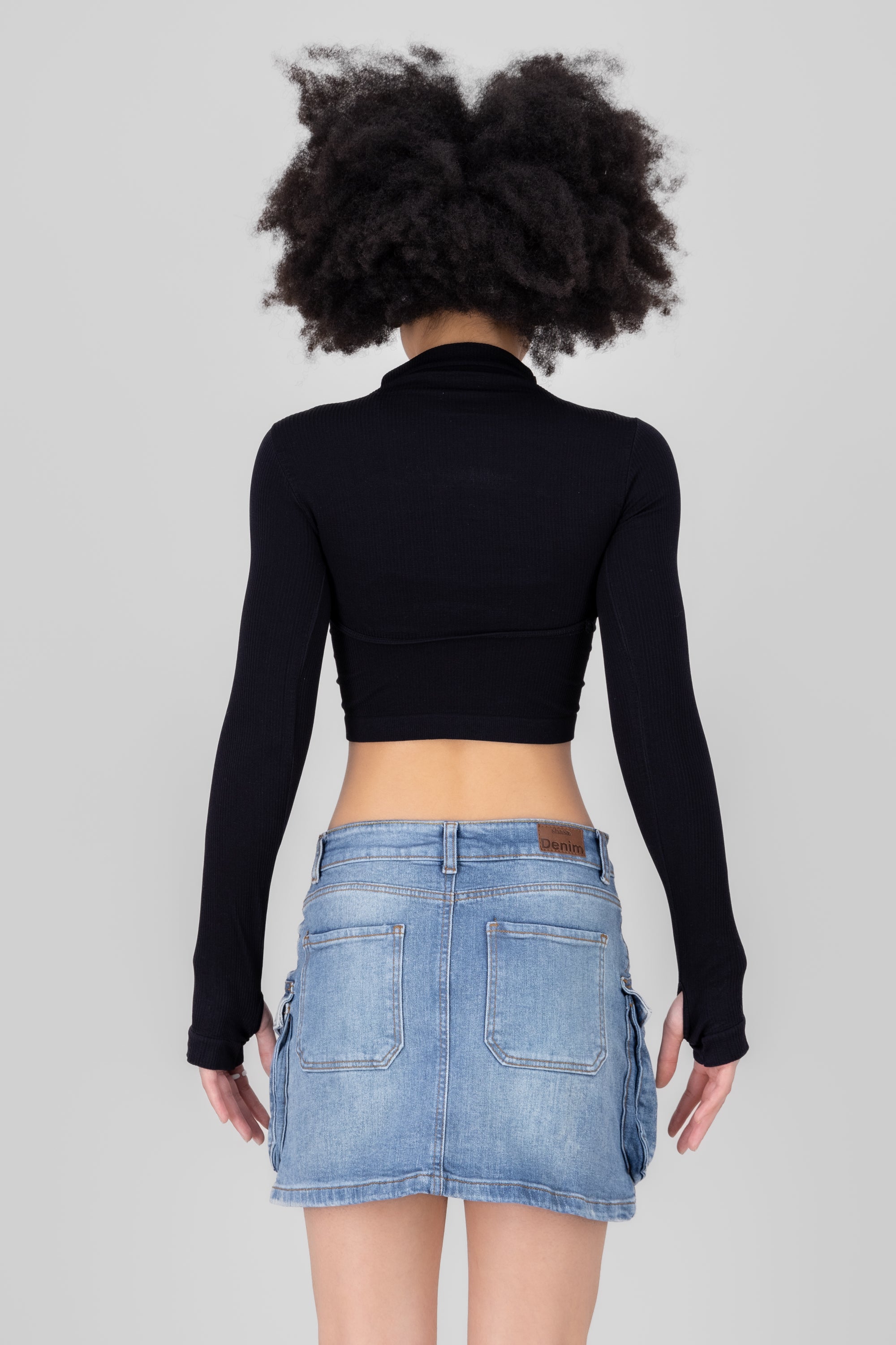 Top Seamless Irregular NEGRO