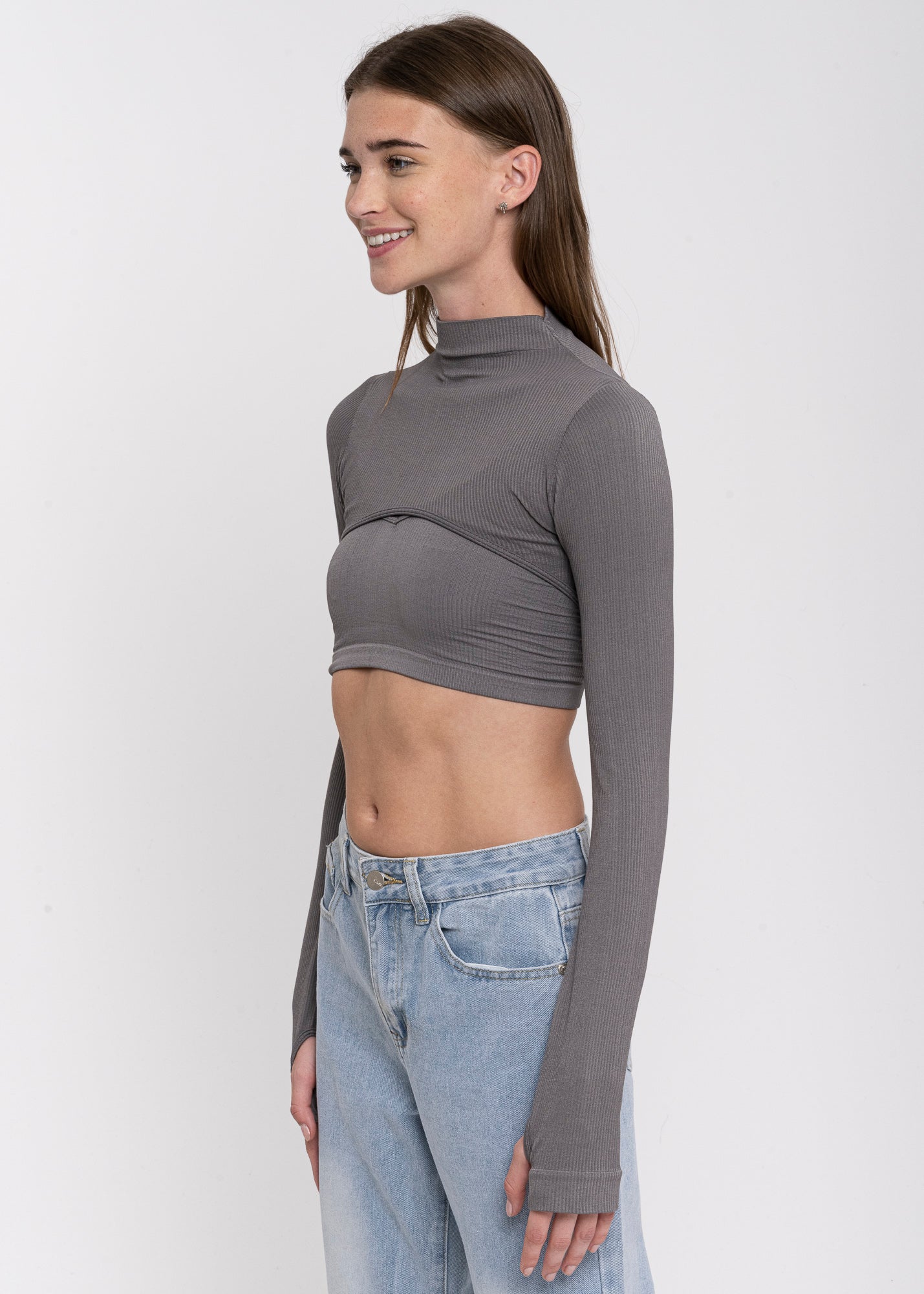 Top Seamless Irregular GRIS CLARO
